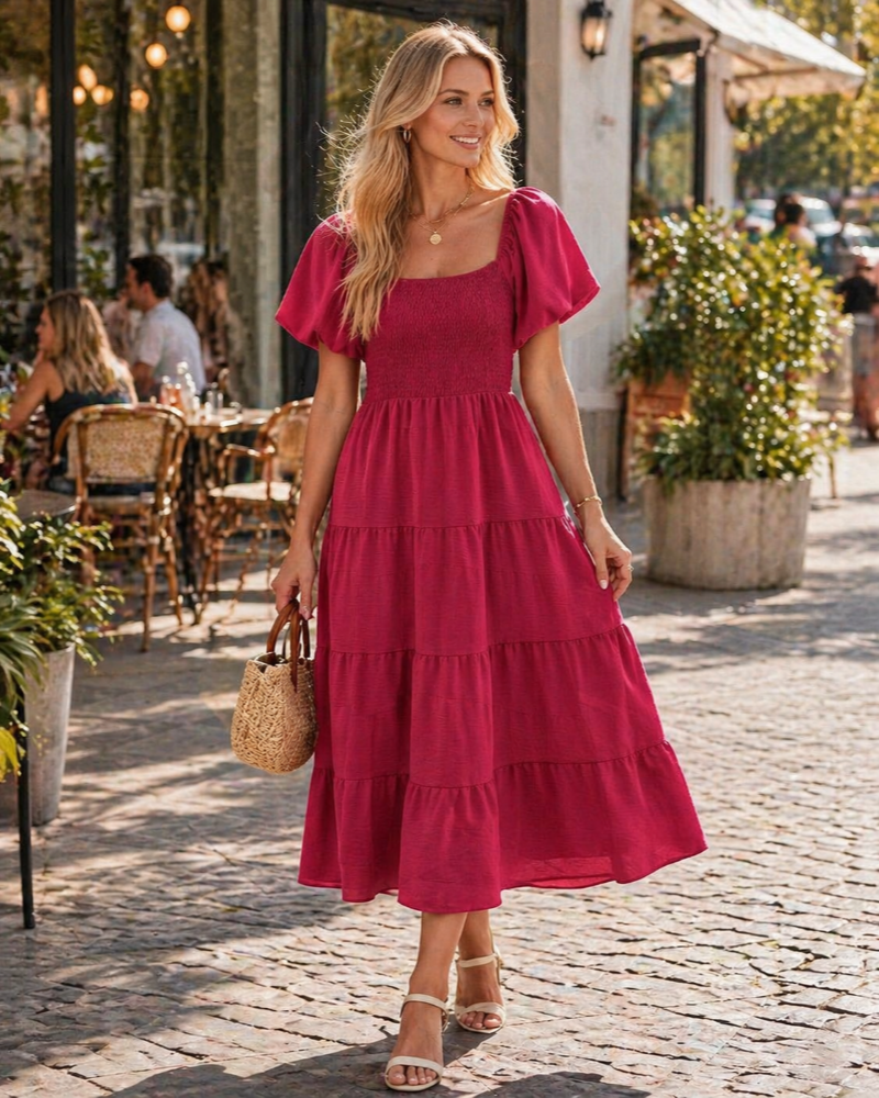 Robe longue croisée femme | style sans manches | coupe fluide | été | plage