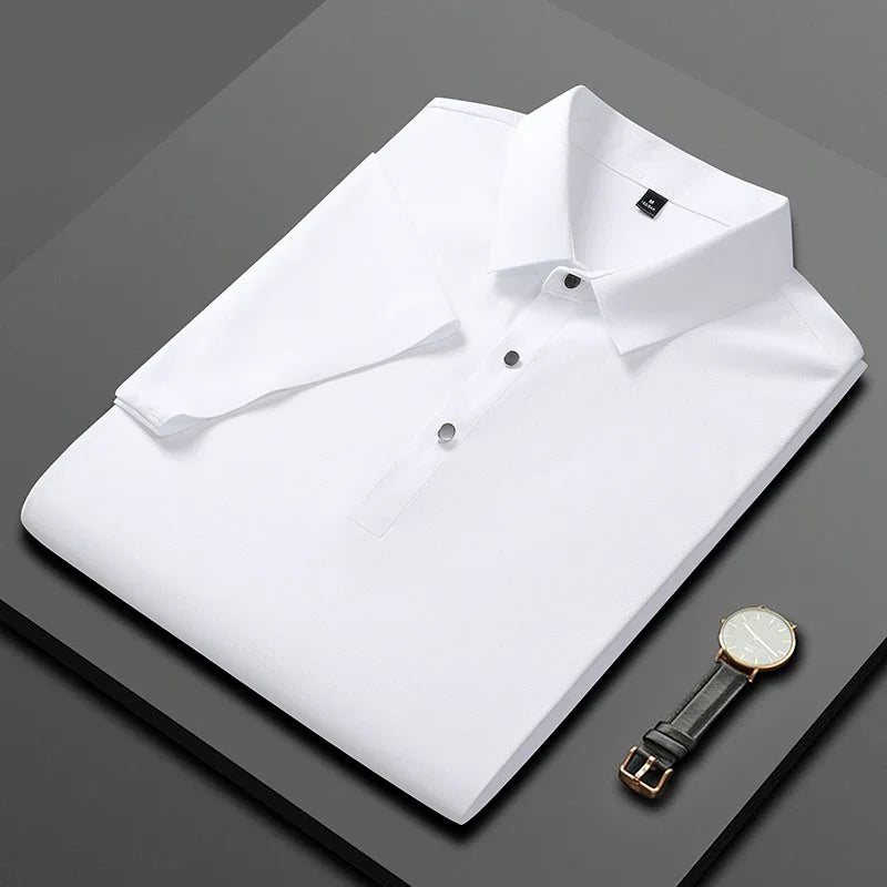 Pánské elastické polo s vysokým výkonem a rychlým schnutím — golf