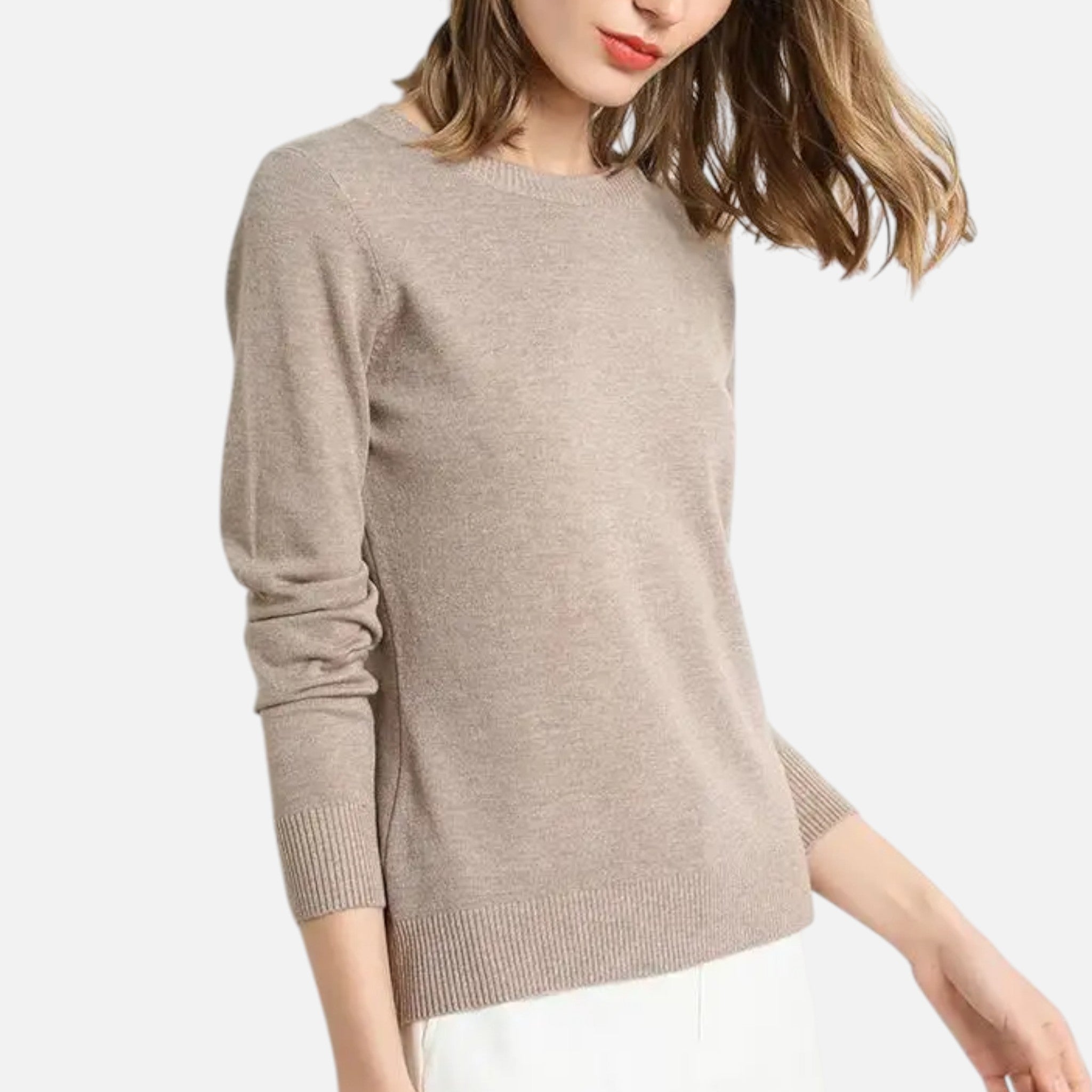 Eliaro Moda | Jersey Mujer Lana Merino Cuello Redondo Slim Fit