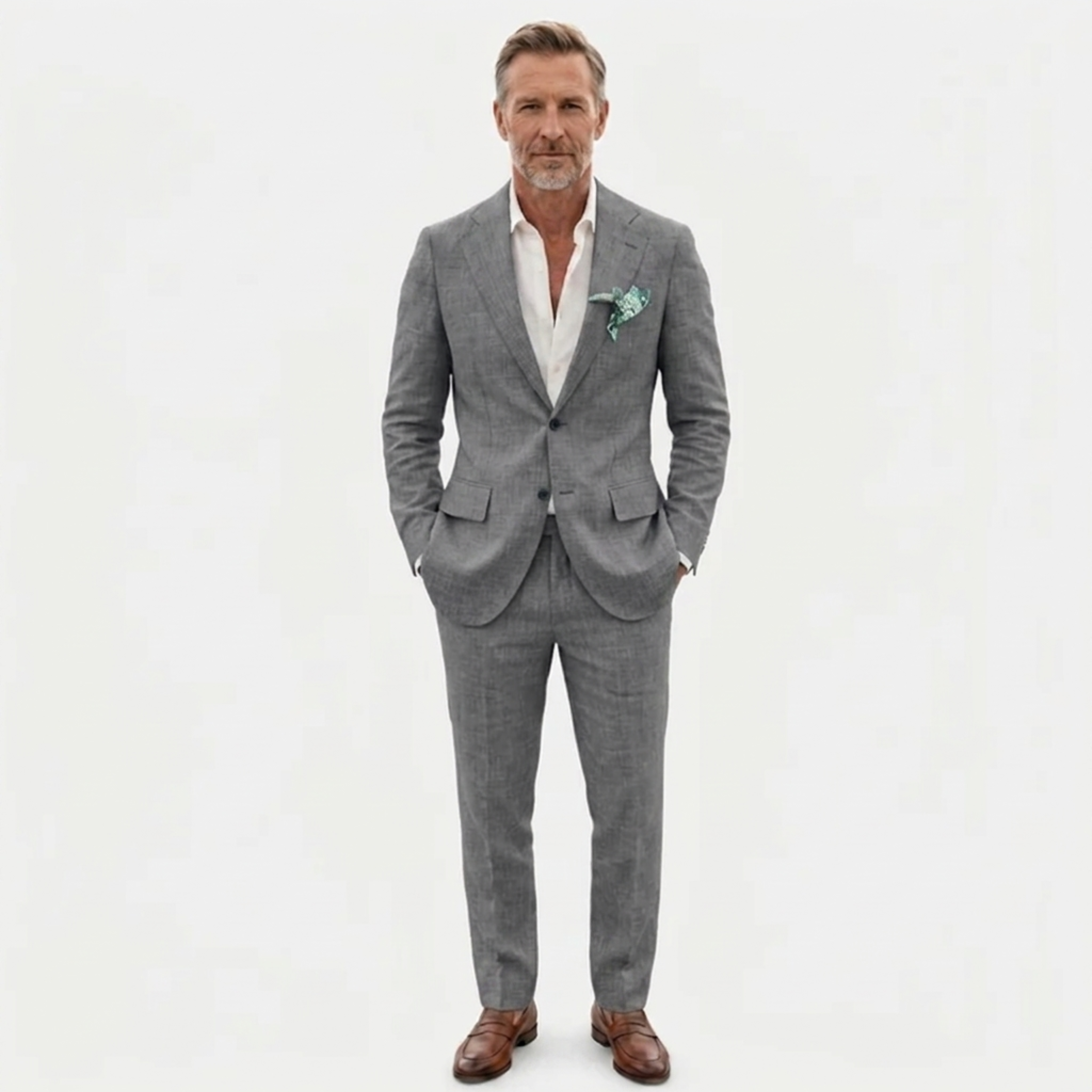 Costume en lin homme coupe slim | ensemble deux pièces formel pour mariages