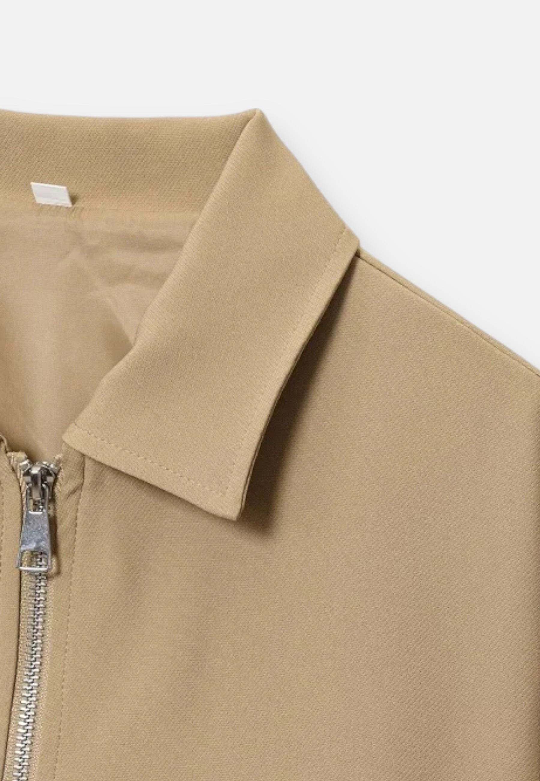 Giacca bomber corta da donna con zip e collo a revers