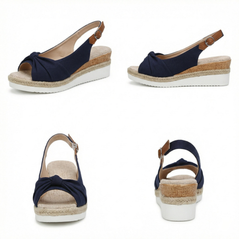 Sandales compensées pour femme — Plateforme confortable avec fermeture à boucle décontractée