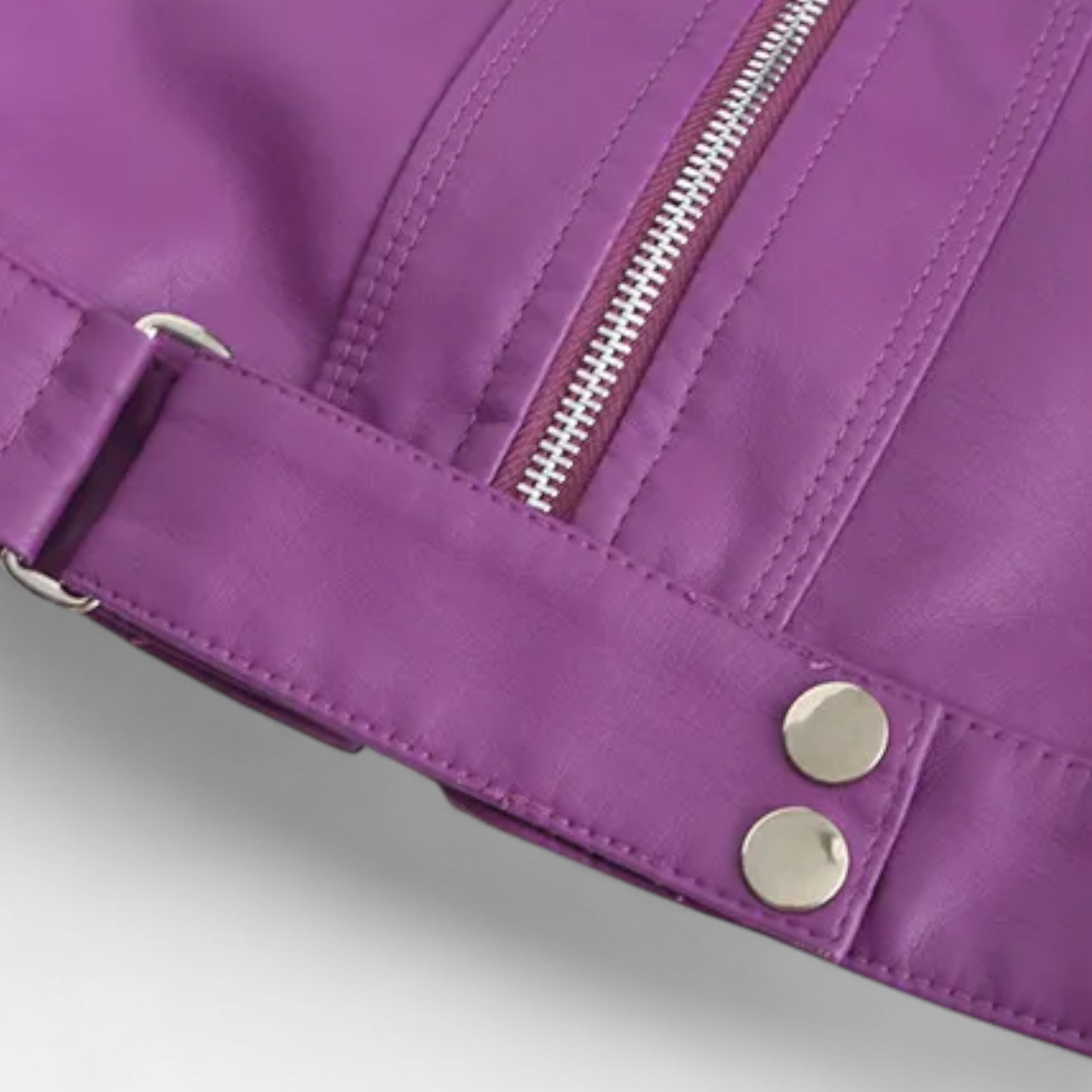 Eliaro Moda | Chaqueta Corta Mujer Cuero PU Cuello Alto con Cinturón