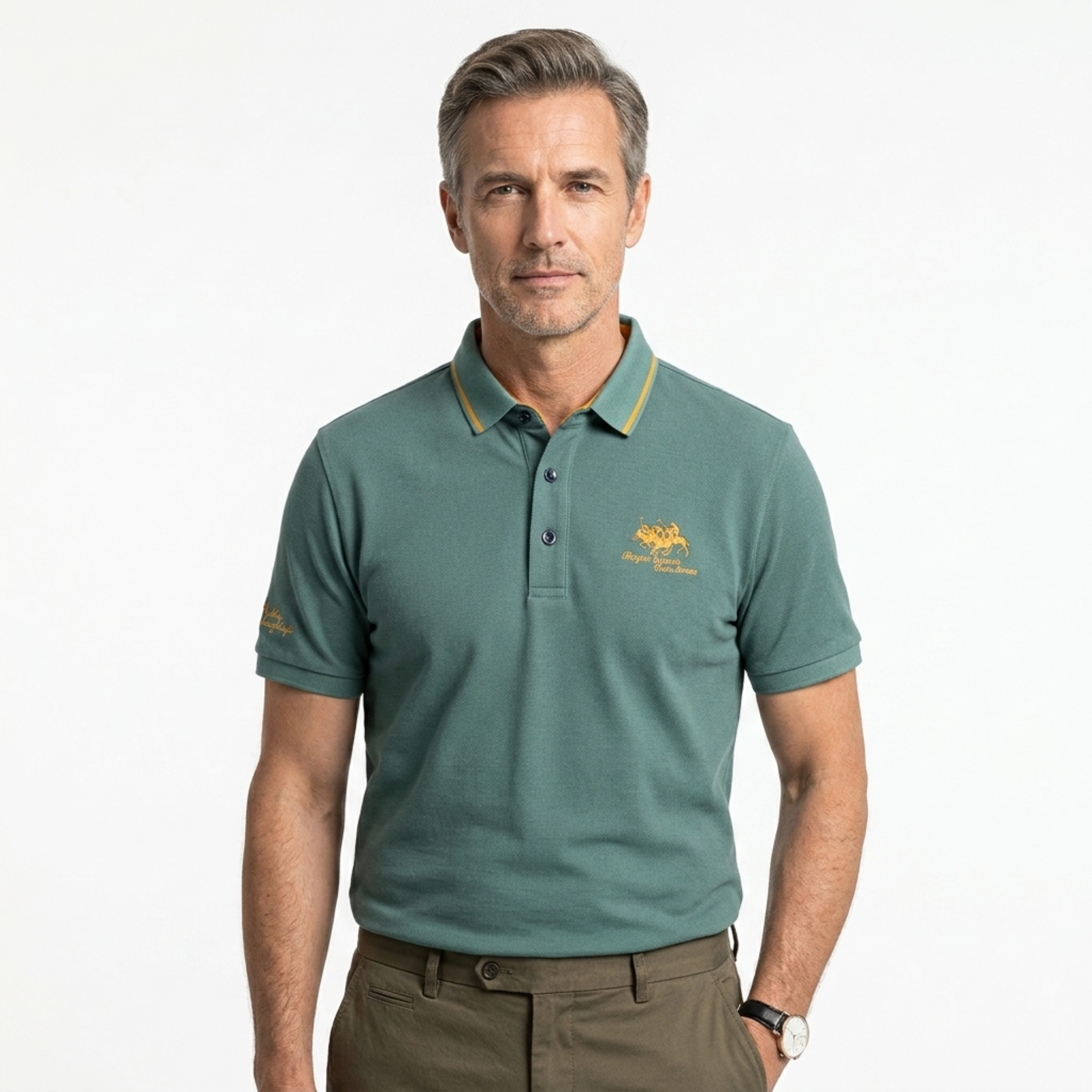 Polo à manches courtes homme — design brodé pour un usage quotidien