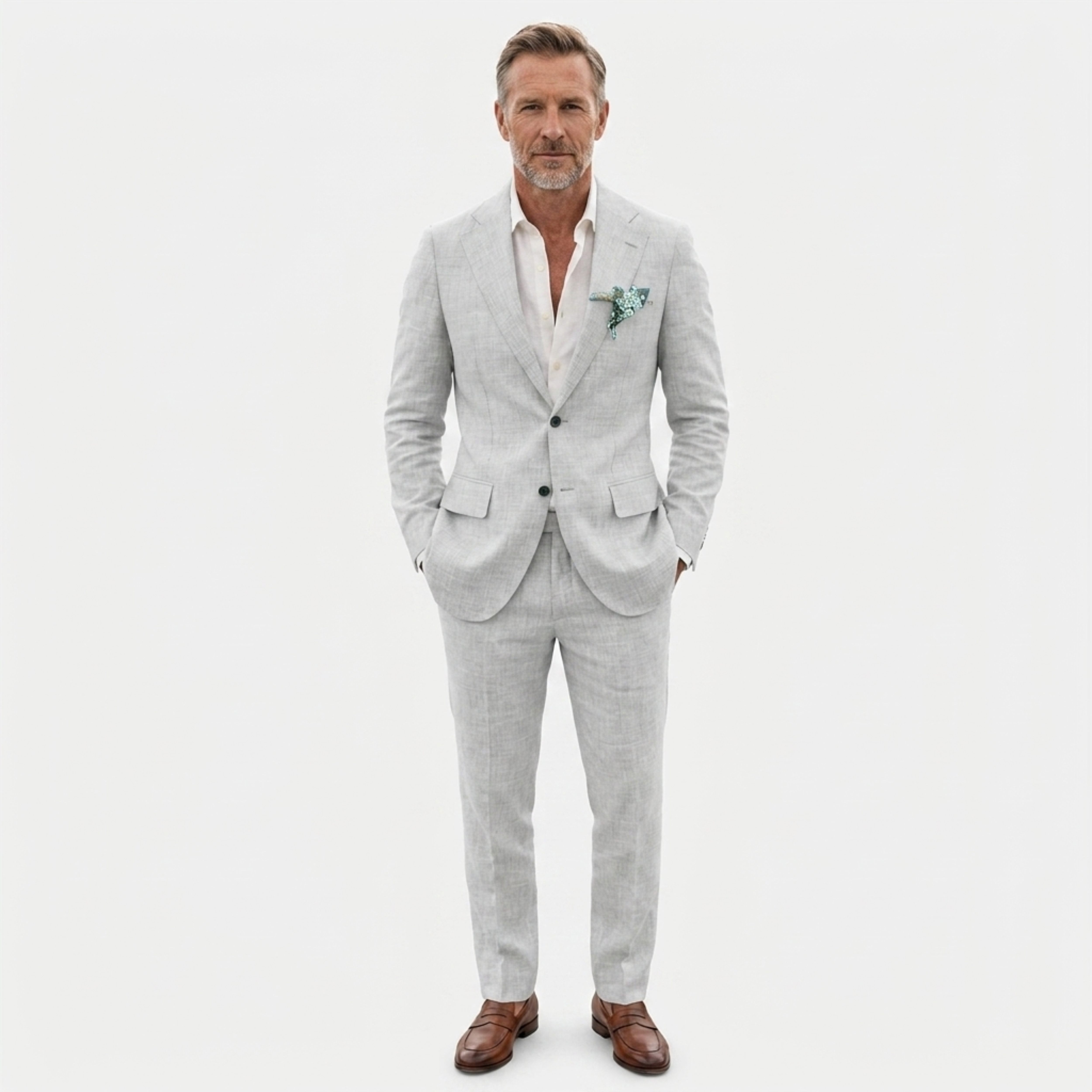 Costume en lin homme coupe slim | ensemble deux pièces formel pour mariages