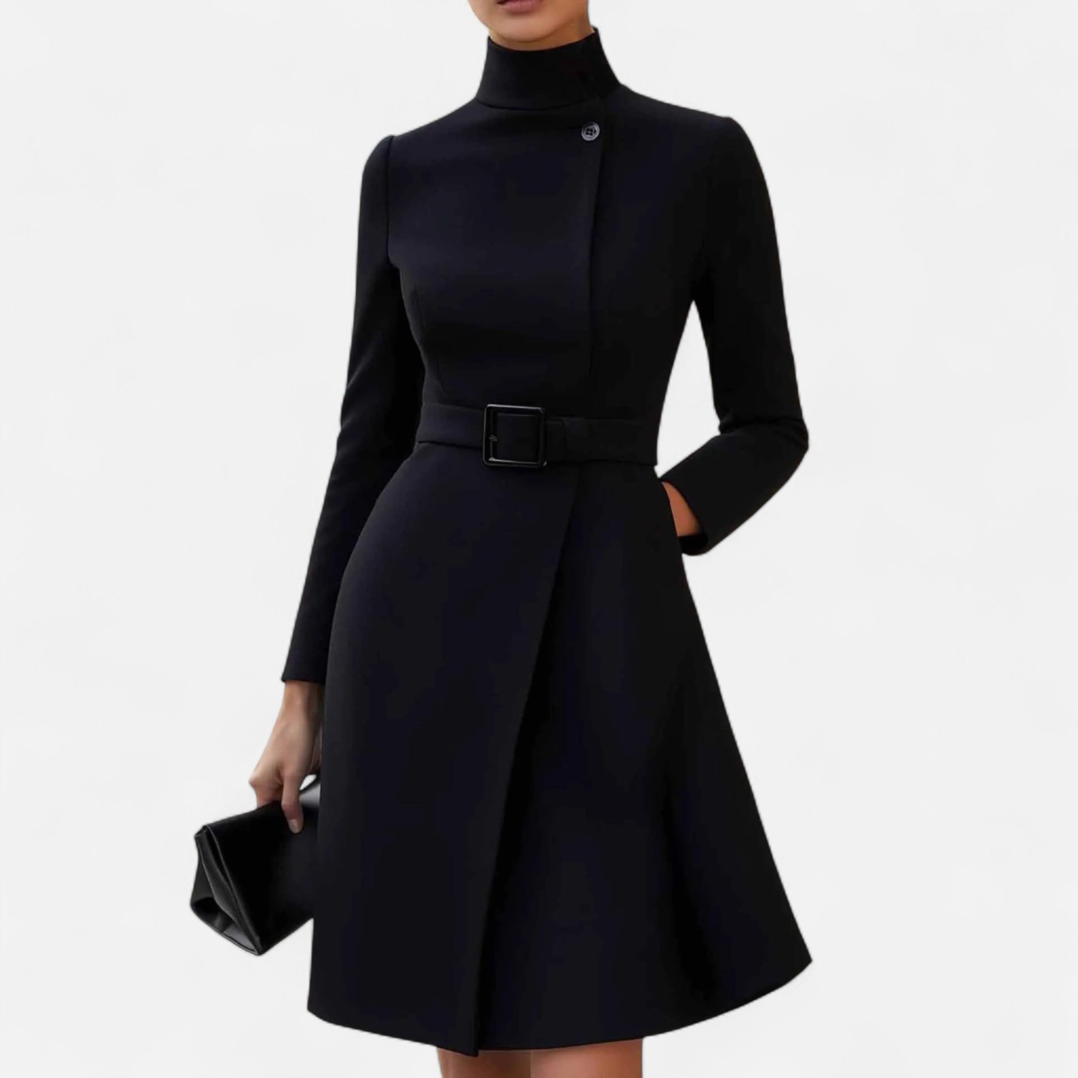 Eliaro Moda | Vestido Mujer Invierno Cuello Alto Asimétrico