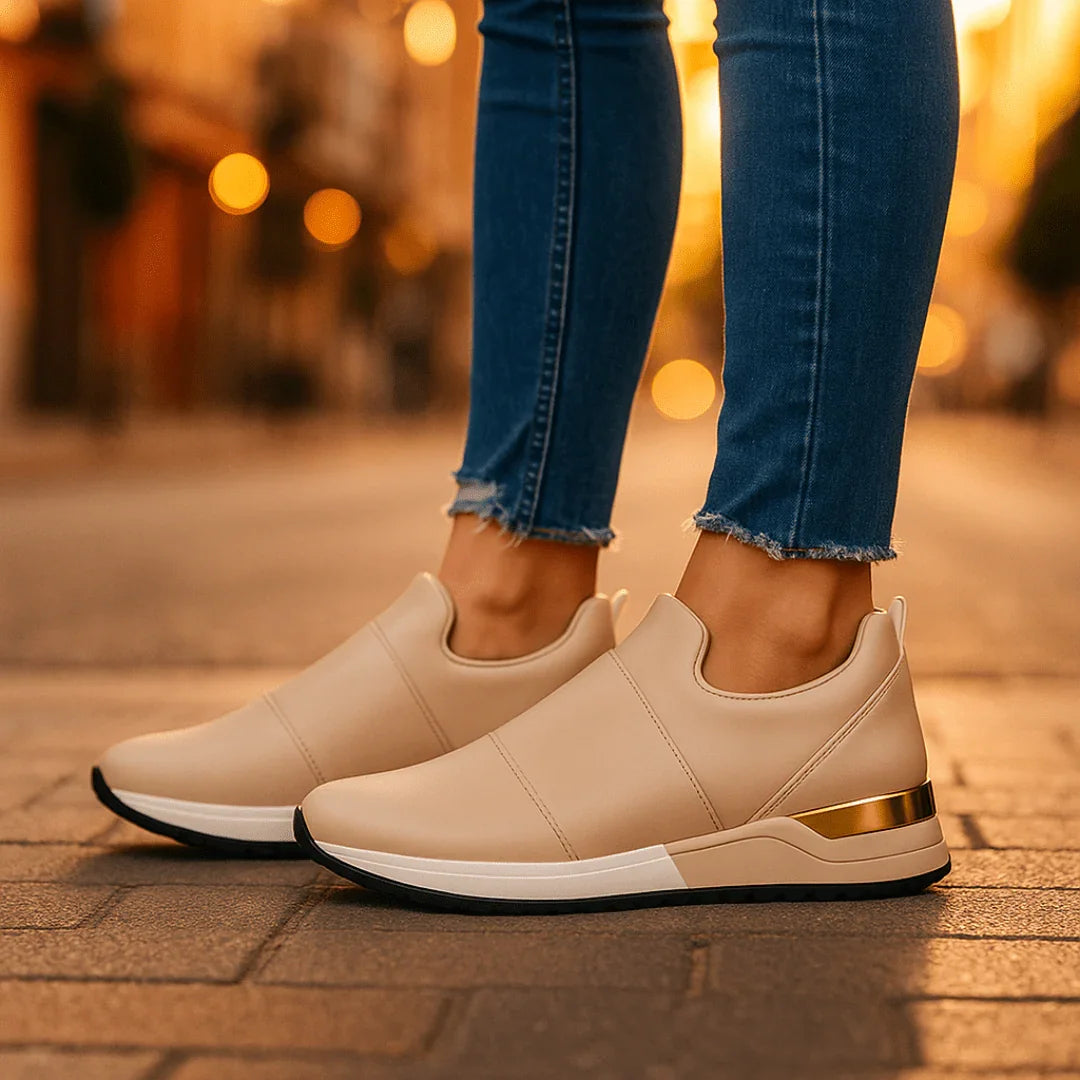 Women's Slip-On Sports Sneakers with Rubber Sole and Cotton Lining