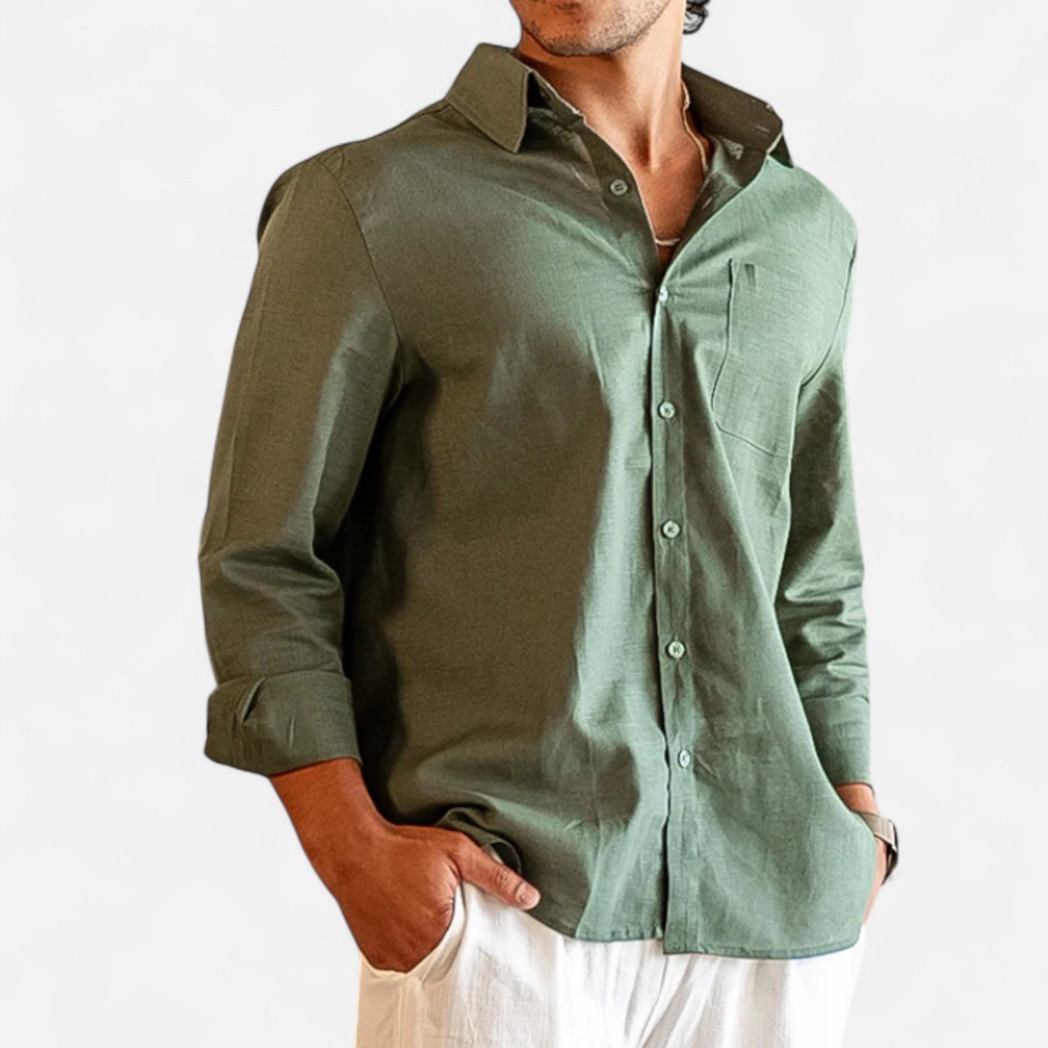 Eliaro Moda | Camisa de Lino para Hombre de Manga Larga – Elegancia Atemporal, Comodidad Natural