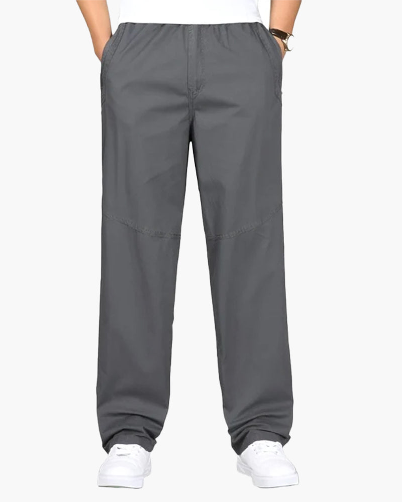 Cotton and Linen Capri Pants with Elastic Waistband and Adjustable Drawstring