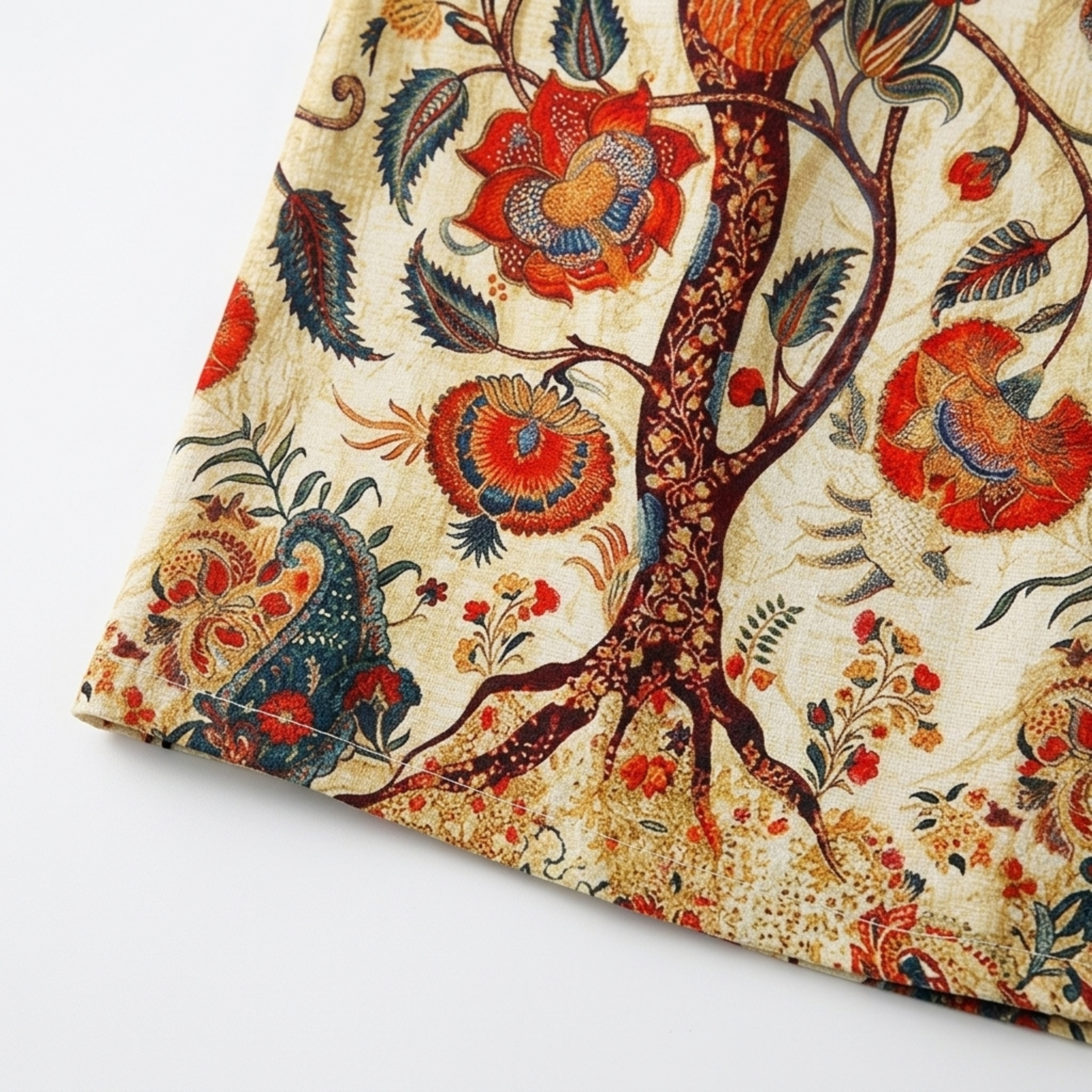 Robe longue en lin — imprimé floral pour réunions sociales
