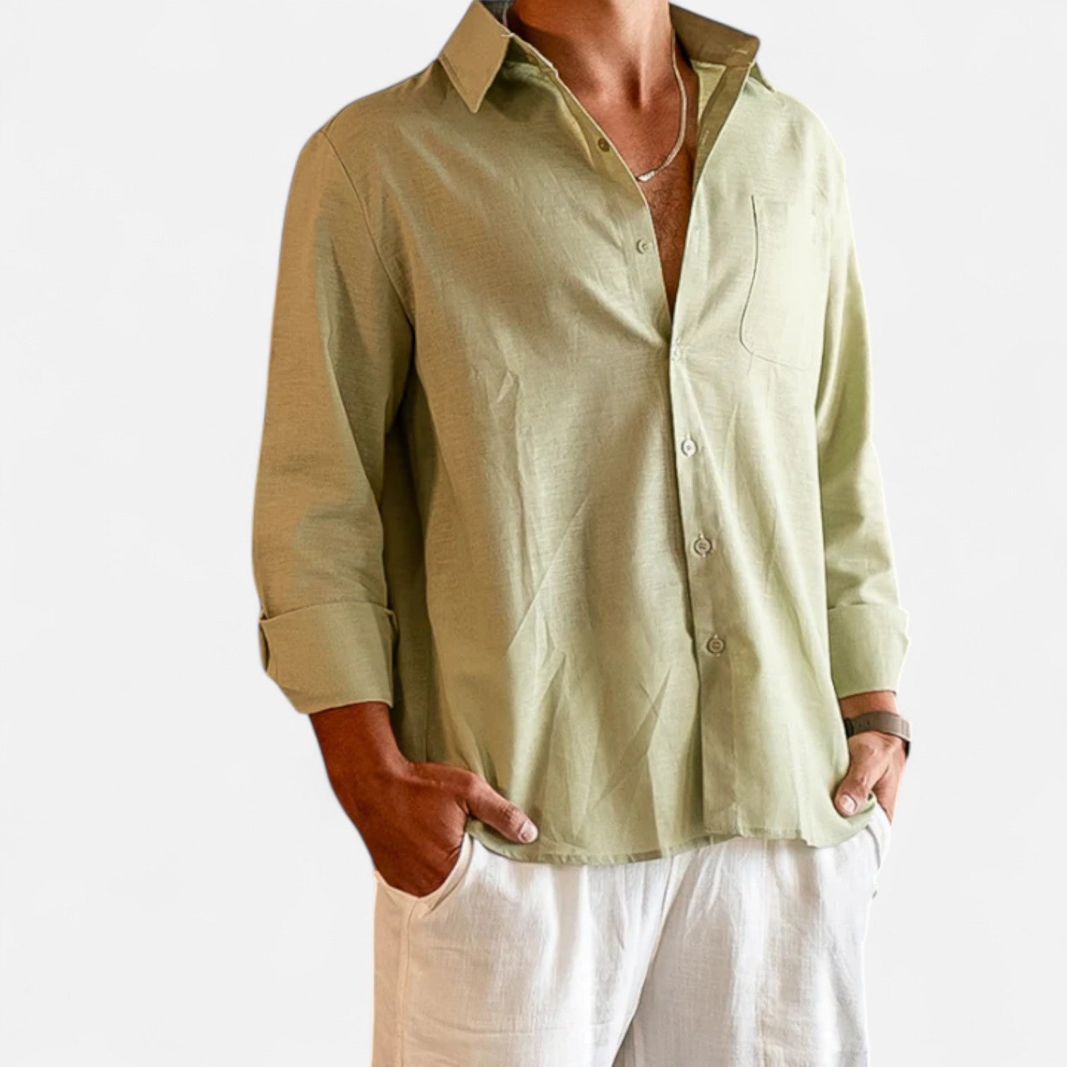 Eliaro Moda | Camisa de Lino para Hombre de Manga Larga – Elegancia Atemporal, Comodidad Natural