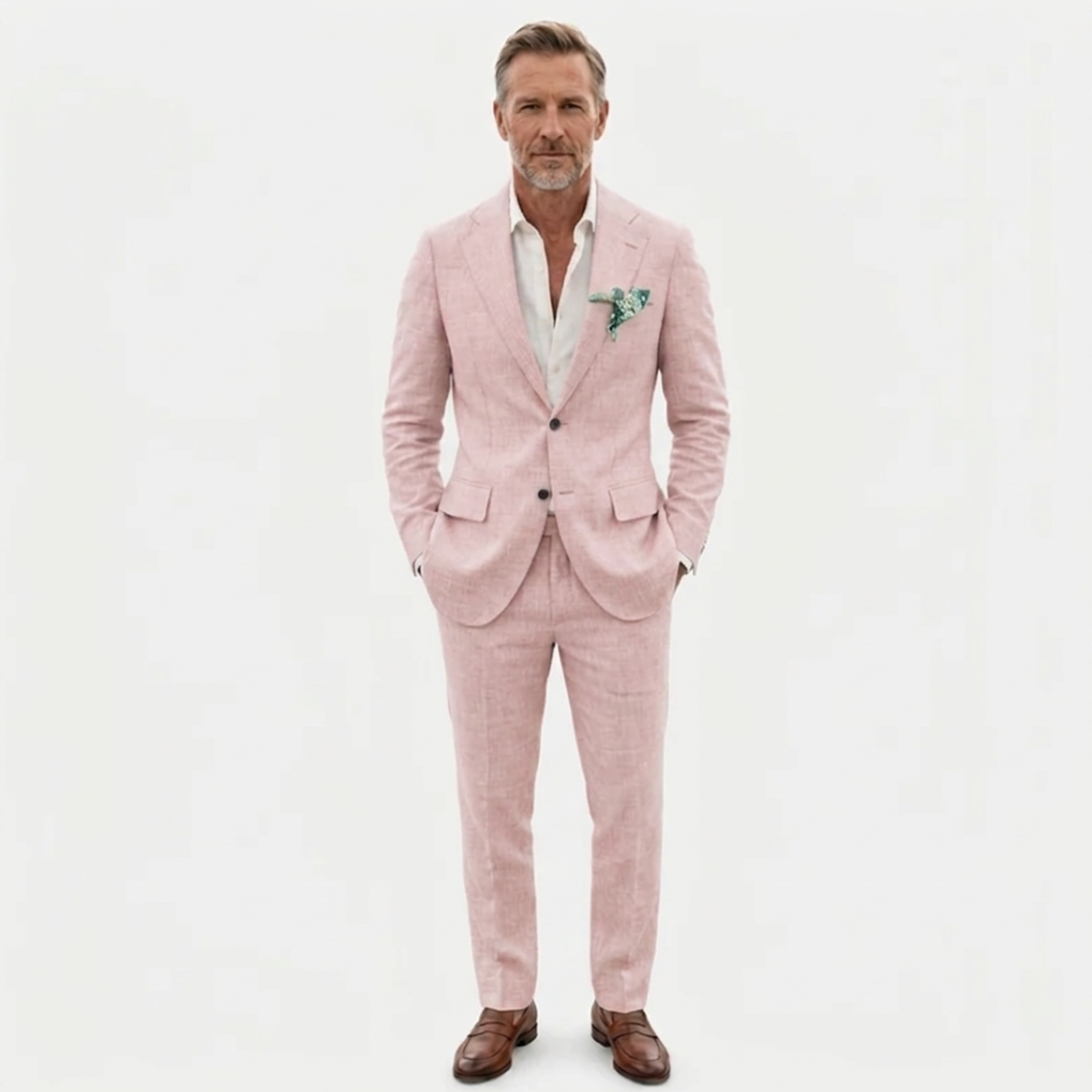 Costume en lin homme coupe slim | ensemble deux pièces formel pour mariages