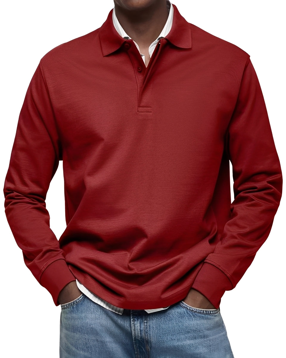 Men's long-sleeve shirt with regular fit and classic button-down collar