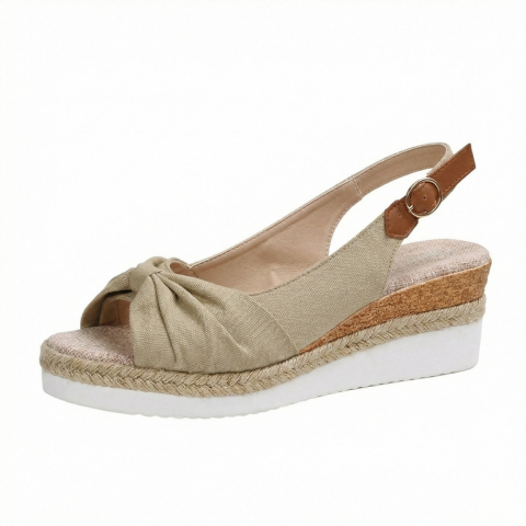 Sandales compensées pour femme — Plateforme confortable avec fermeture à boucle décontractée