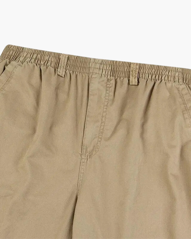 Cotton and Linen Capri Pants with Elastic Waistband and Adjustable Drawstring