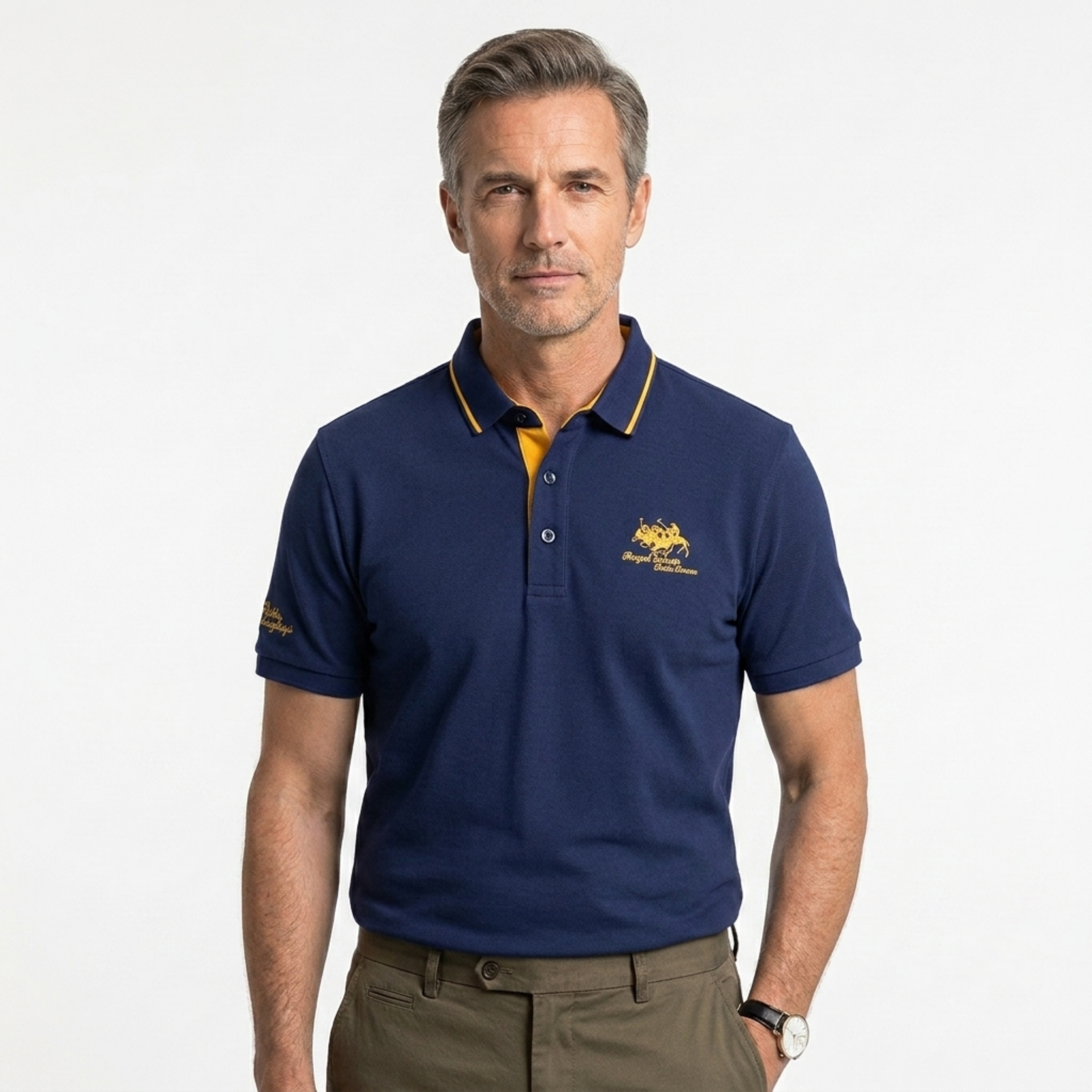 Polo à manches courtes homme — design brodé pour un usage quotidien
