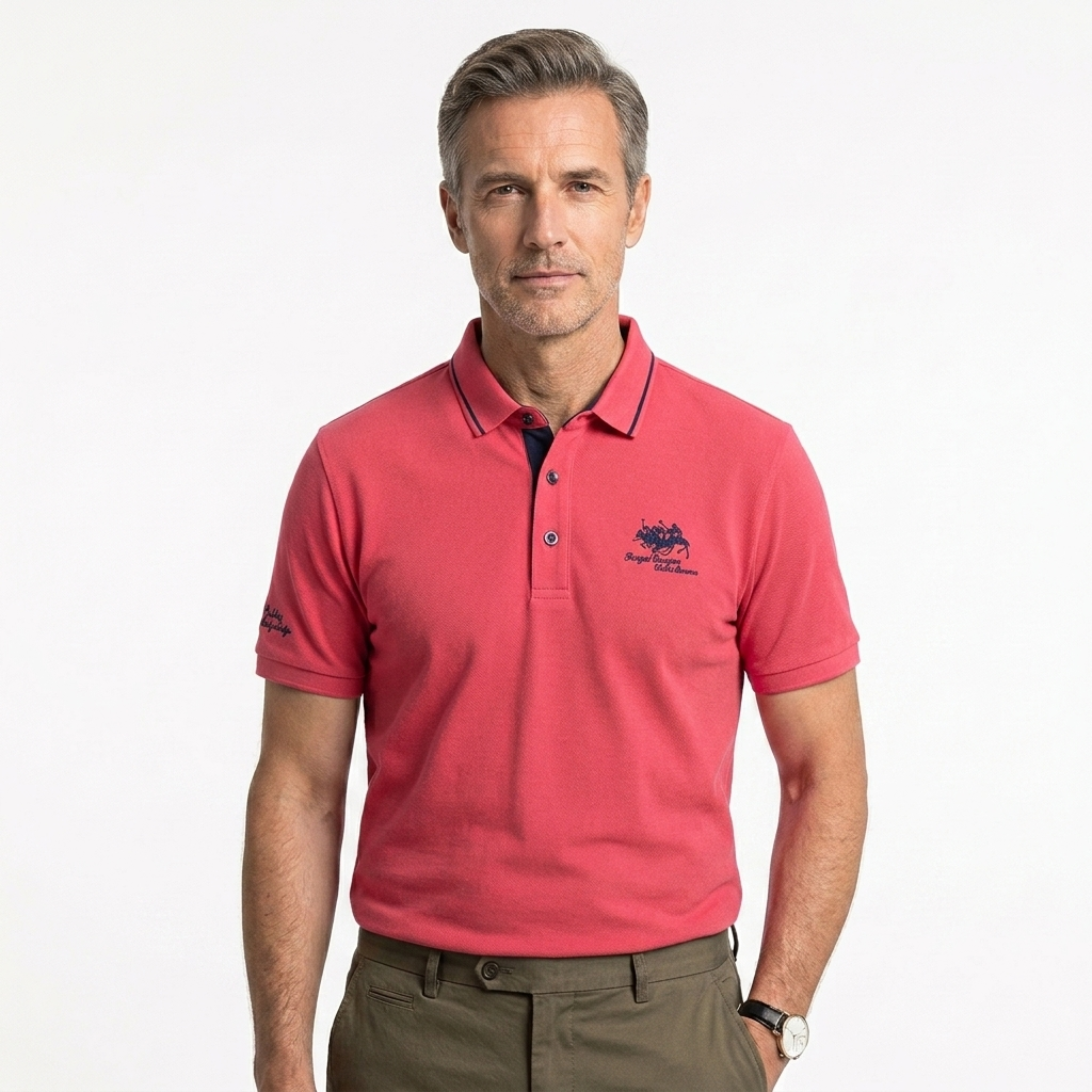 Polo à manches courtes homme — design brodé pour un usage quotidien