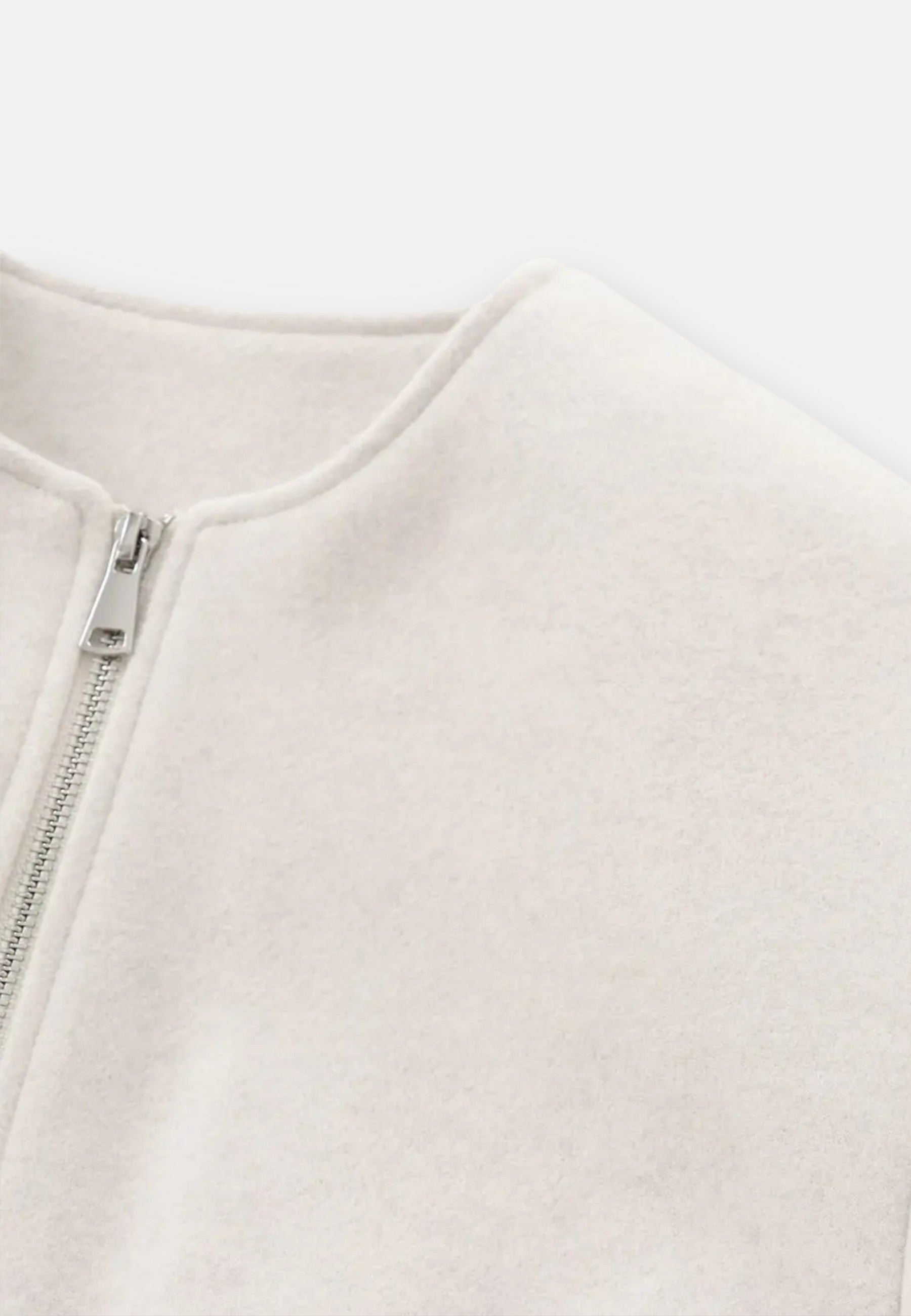 Veste bomber en polaire avec fermeture éclair frontale et col rond pour femme