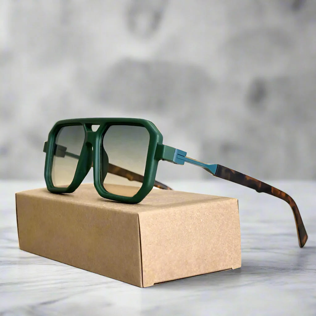 Occhiali da sole quadrati di lusso retrò con protezione UV400 per uomo e donna