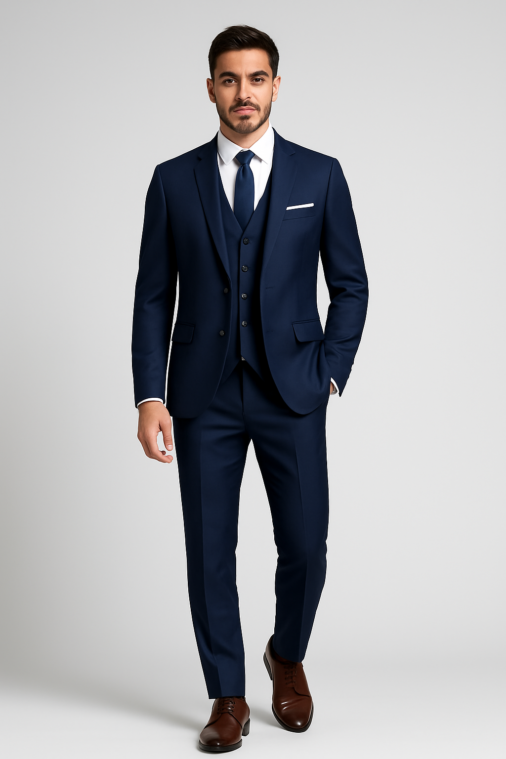Abito uomo tre pezzi taglio slim formale matrimonio banchetto elegante