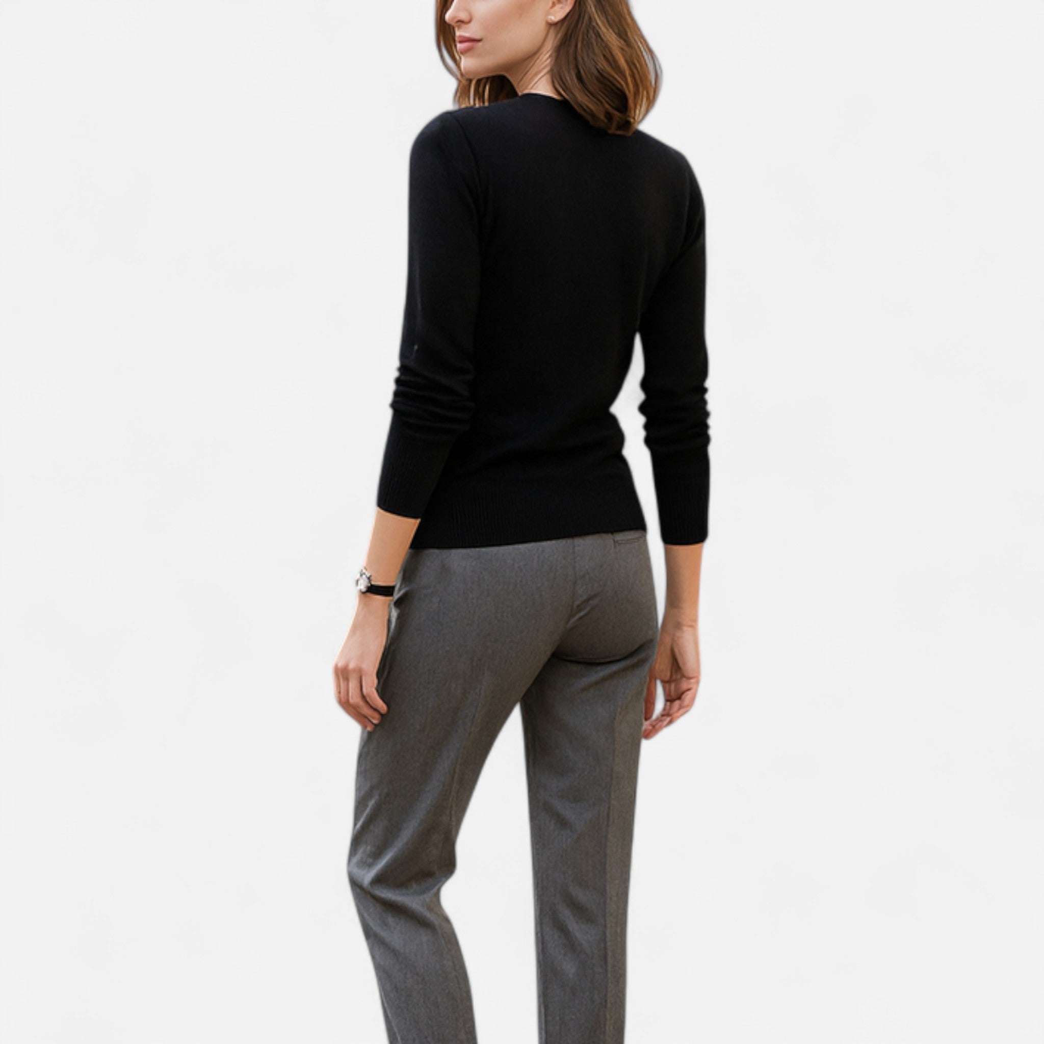 Eliaro Moda | Jersey Mujer Lana Merino Cuello Redondo Slim Fit