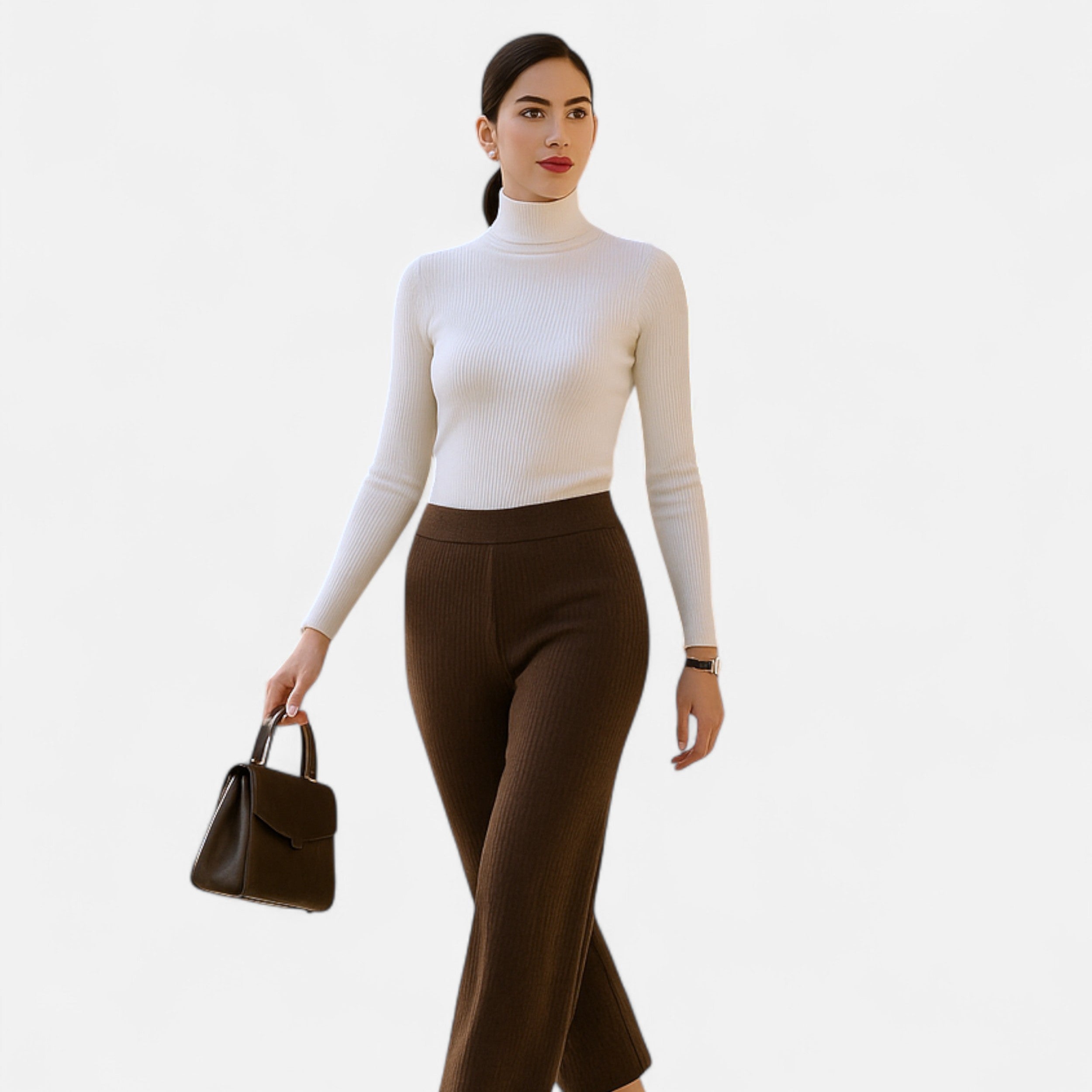 Eliaro Moda | Jersey Cuello Alto Mujer Elegancia Atemporal en Cachemira