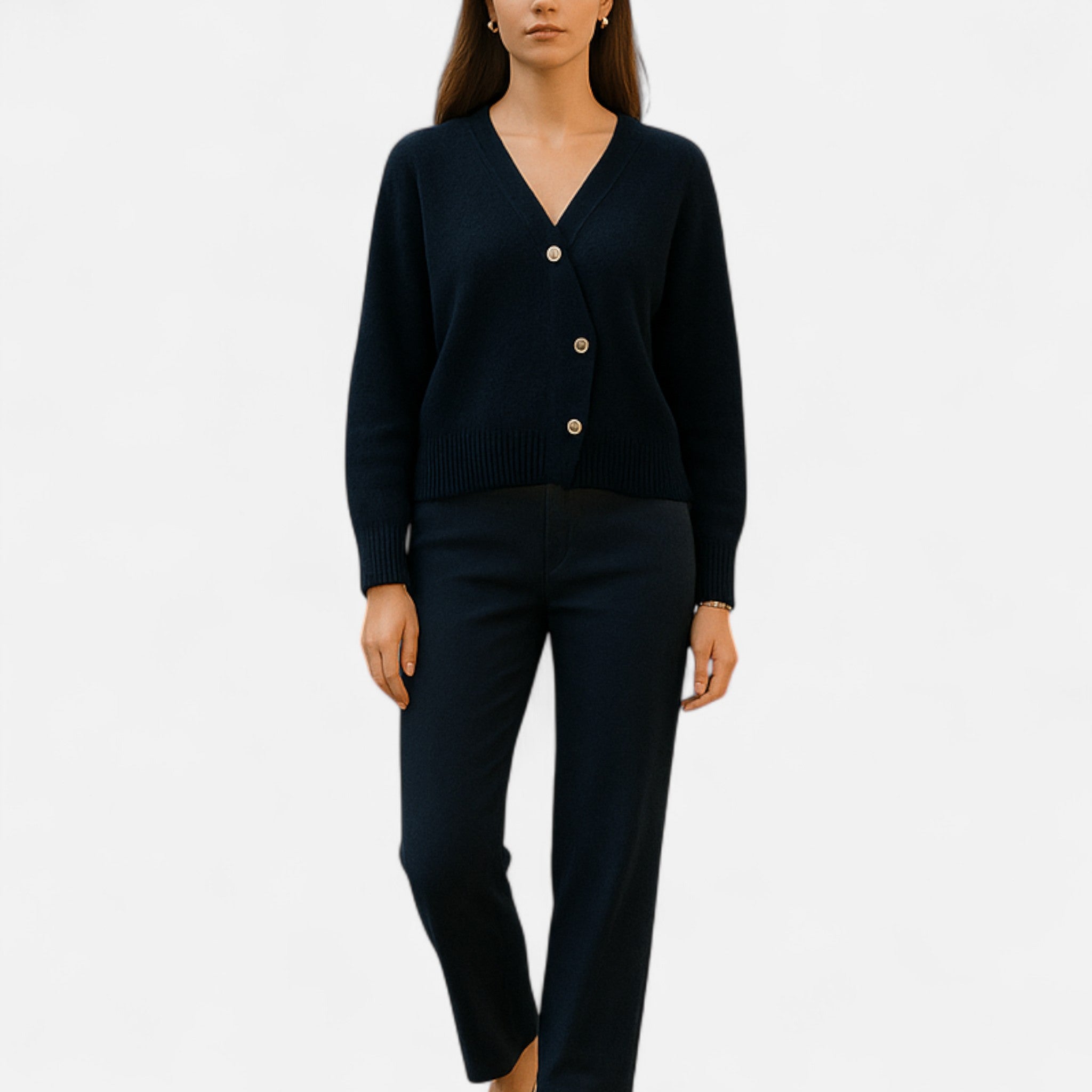 Eliaro Moda | Cárdigan Mujer Lana Premium con Botones en Diagonal