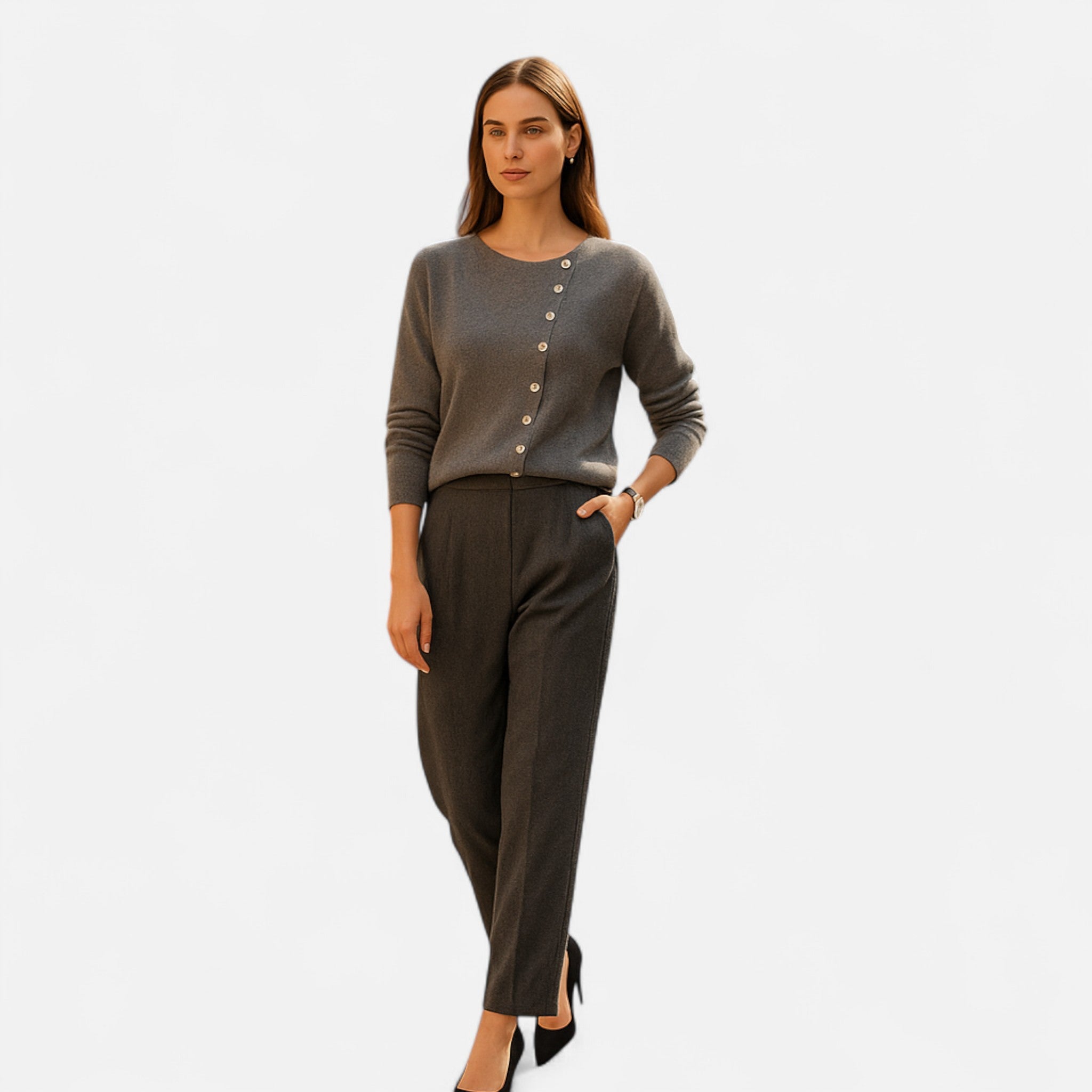 Eliaro Moda | Suéter Mujer Ginevra Elegancia con Botones Icónicos