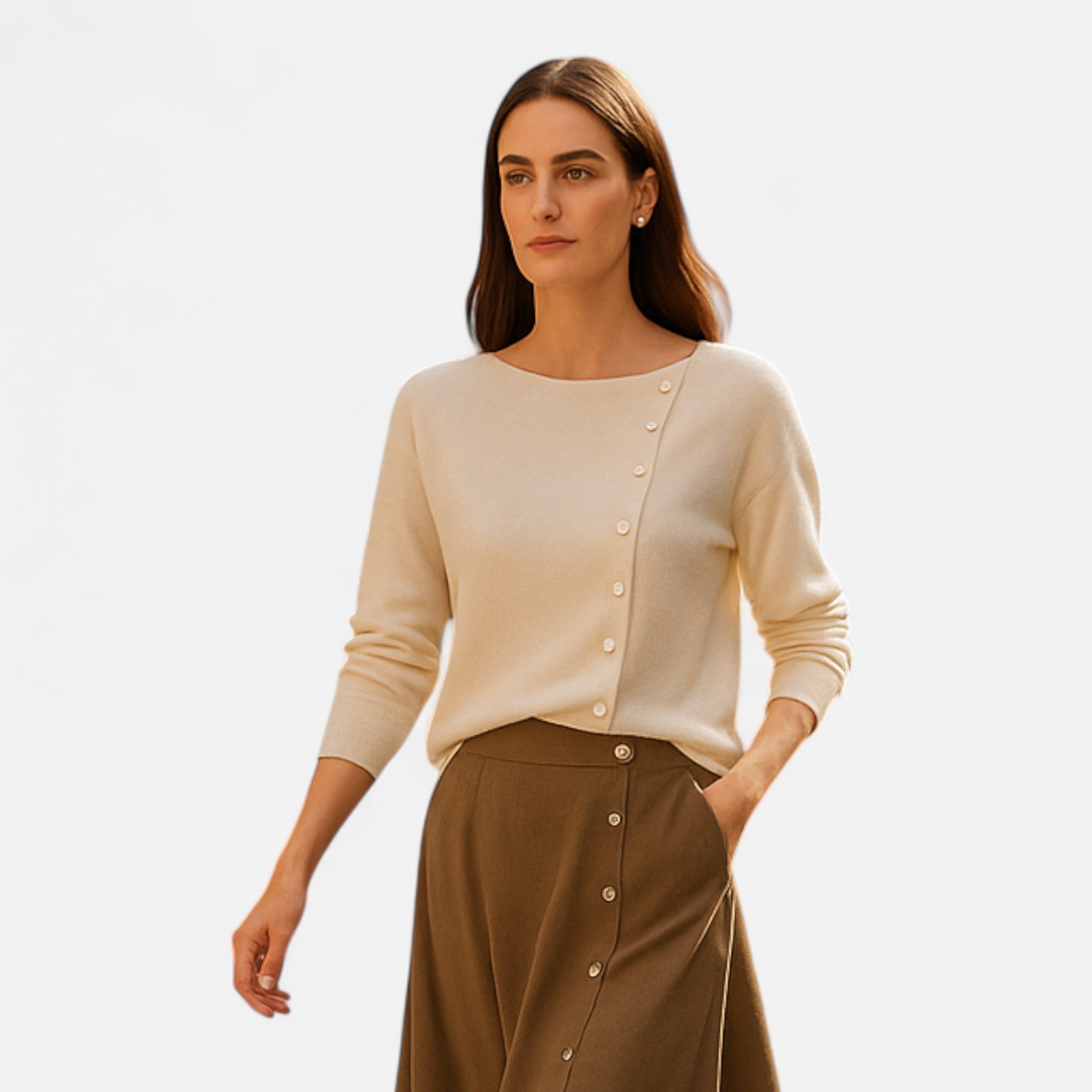 Eliaro Moda | Suéter Mujer Ginevra Elegancia con Botones Icónicos