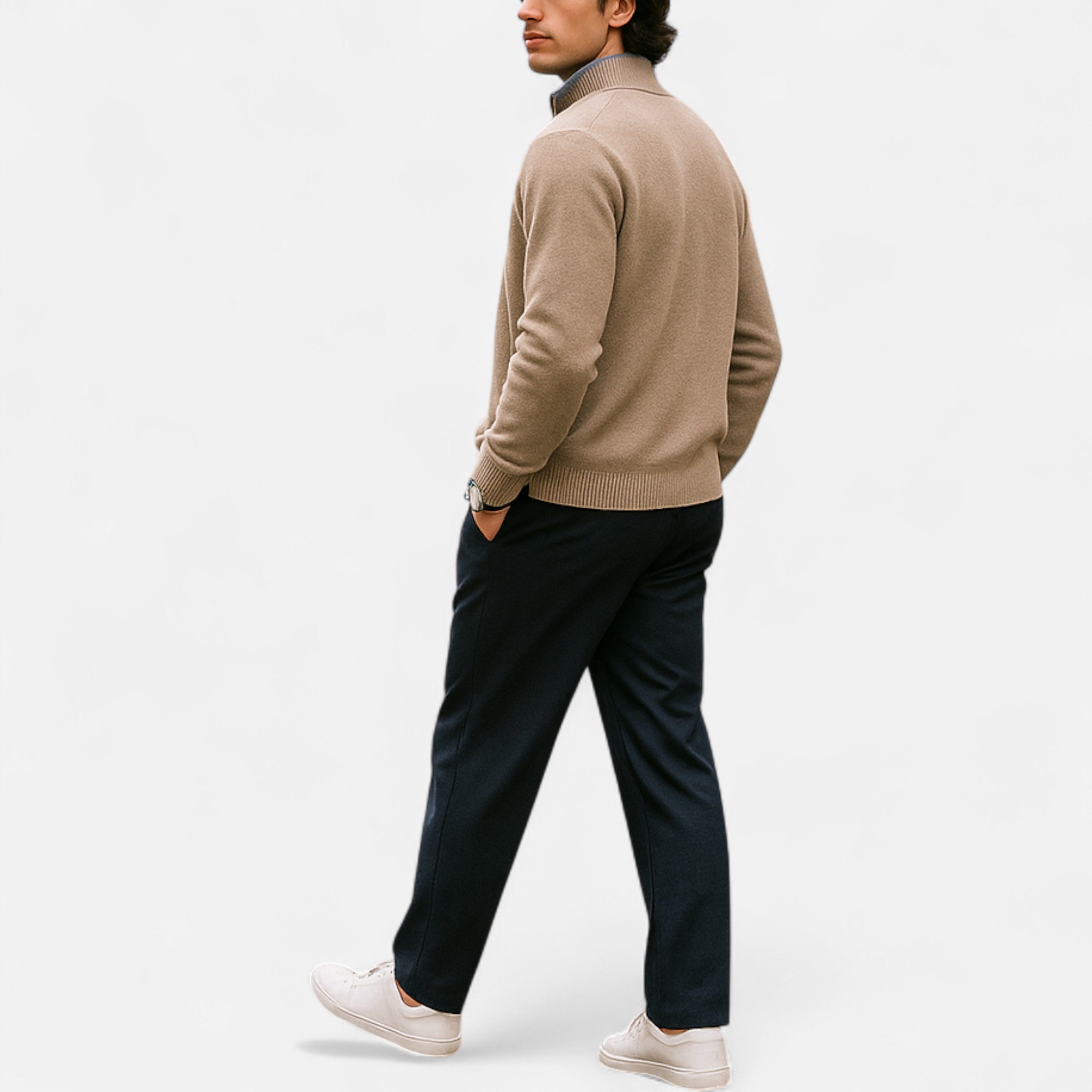 Eliaro Moda | Cazadora Zip-Up Hombre en Cachemira Peinada Premium