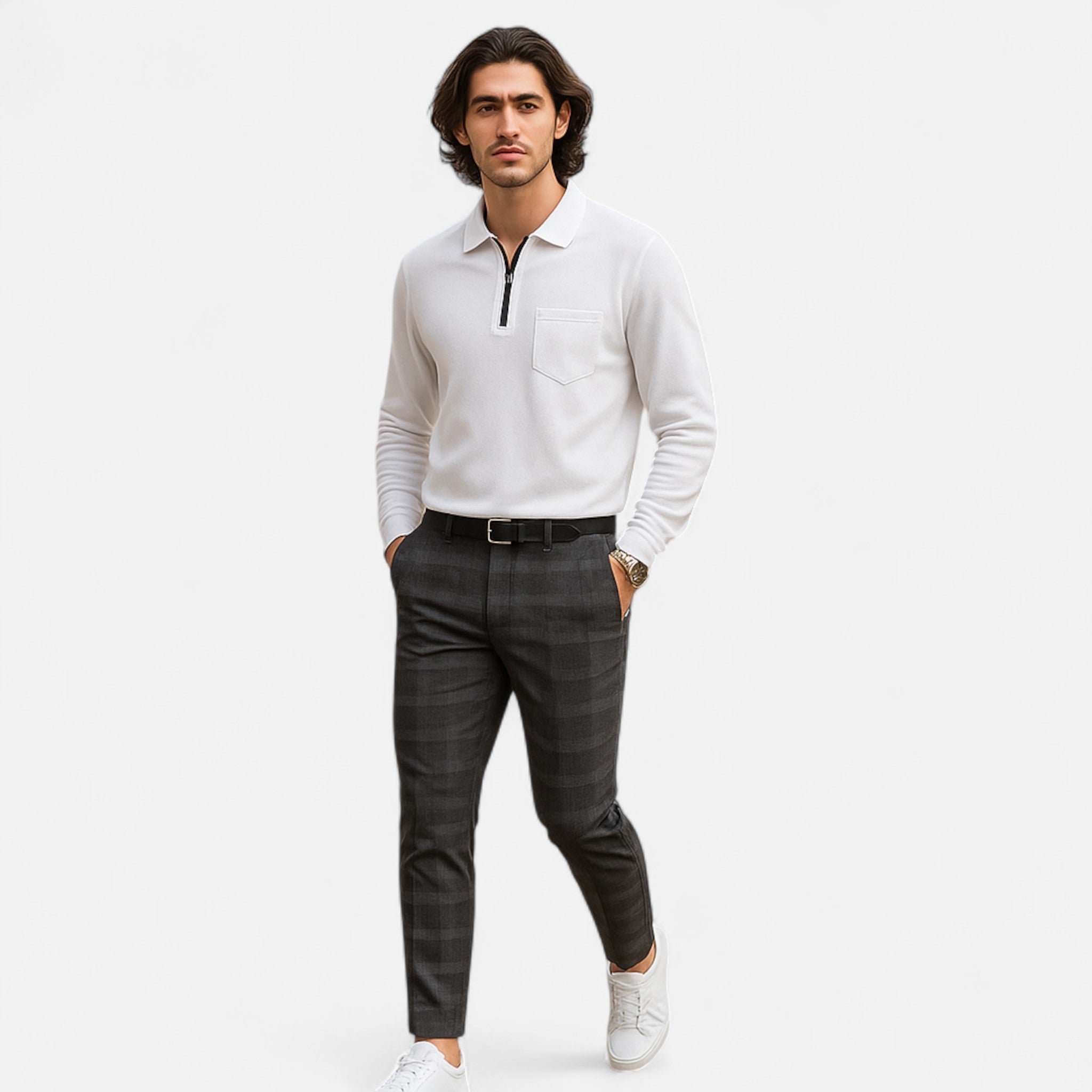 Eliaro Moda | Chinos Hombre Slim Fit Cuadro Clásico con Stretch
