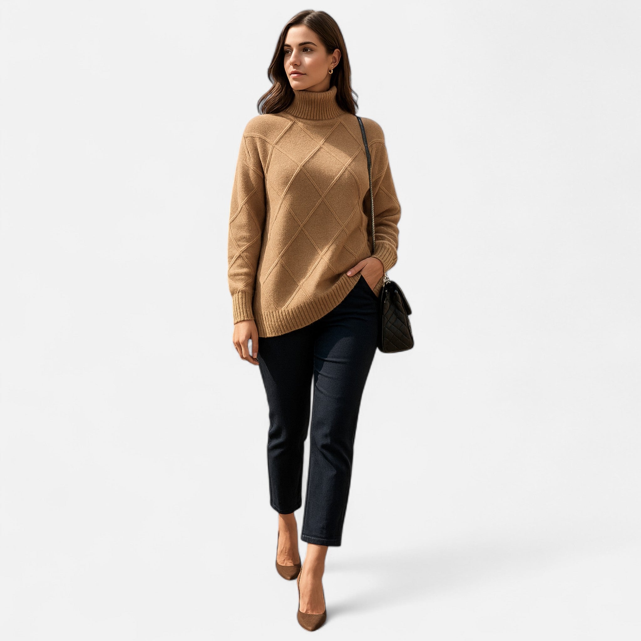 Eliaro Moda | Suéter Mujer Cachemira Cuello Alto Envolvente