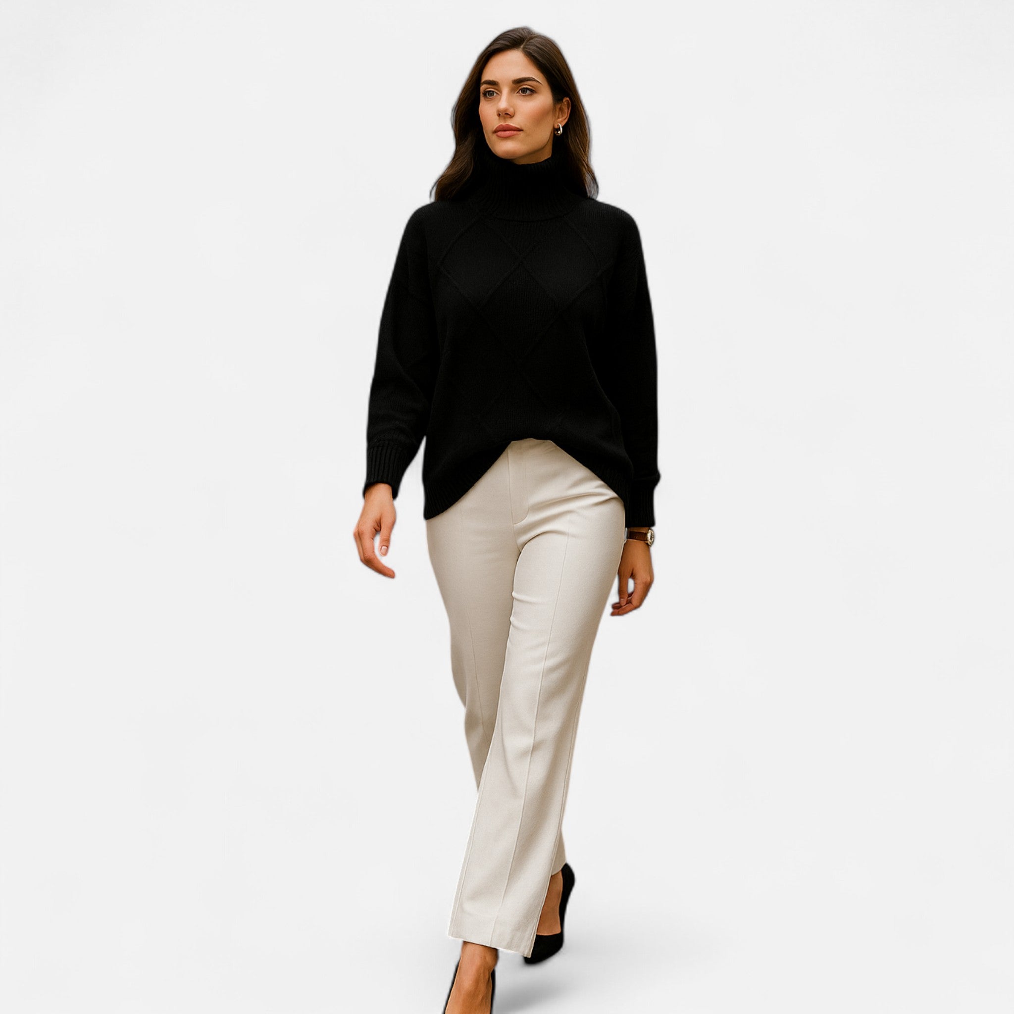 Eliaro Moda | Suéter Mujer Cachemira Cuello Alto Envolvente