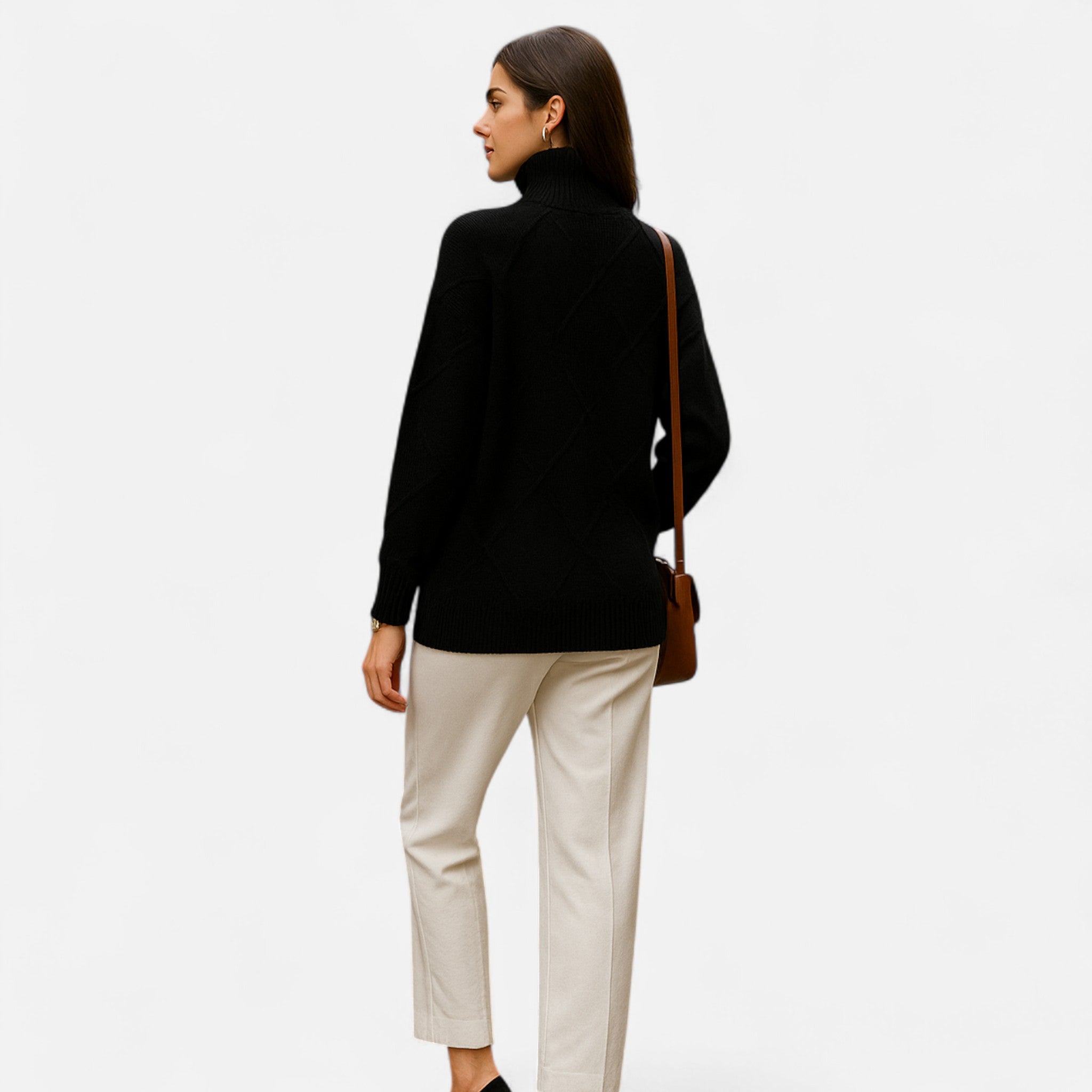Eliaro Moda | Suéter Mujer Cachemira Cuello Alto Envolvente