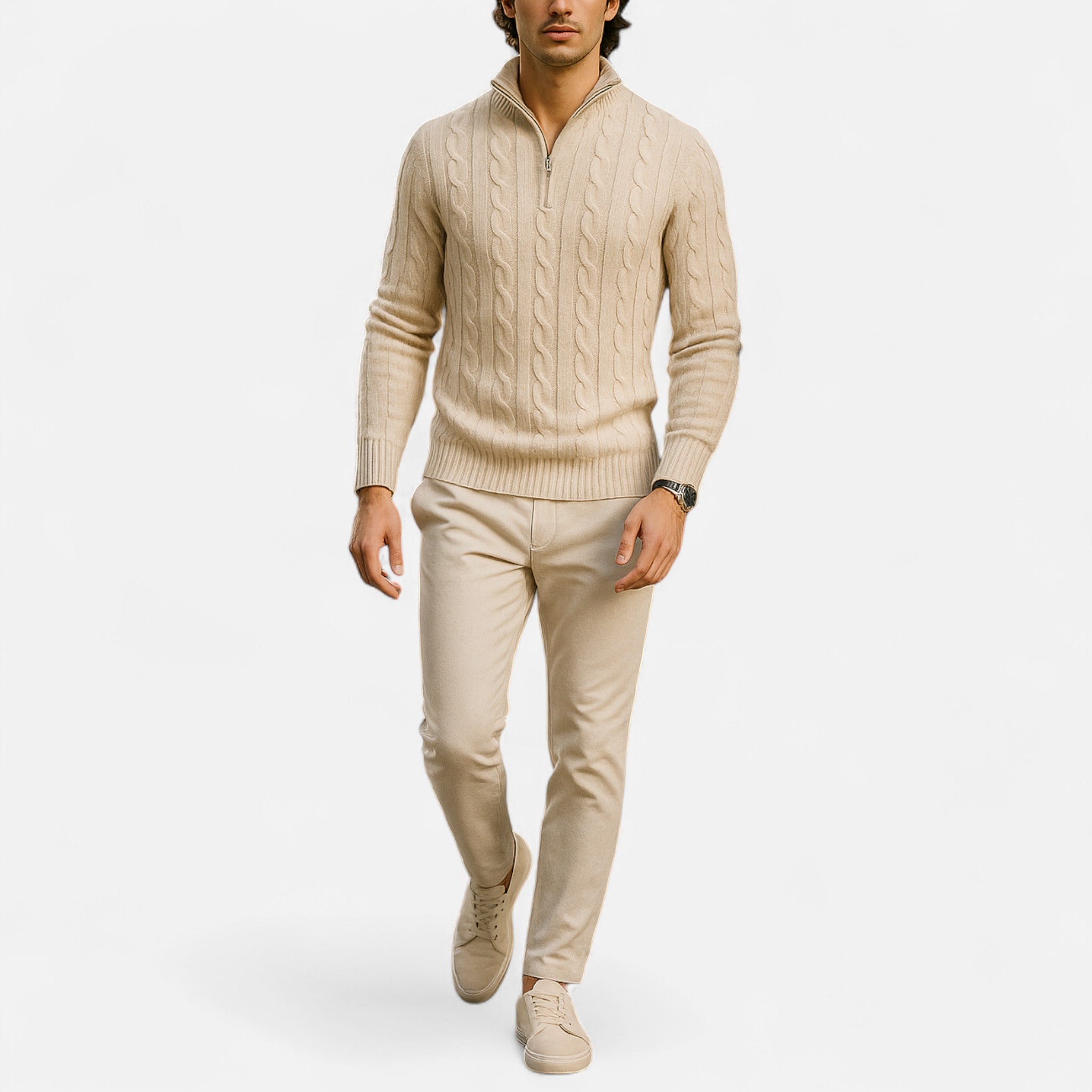 Eliaro Moda | Jersey Half-Zip Hombre Cuello Alto Estilo Clásico