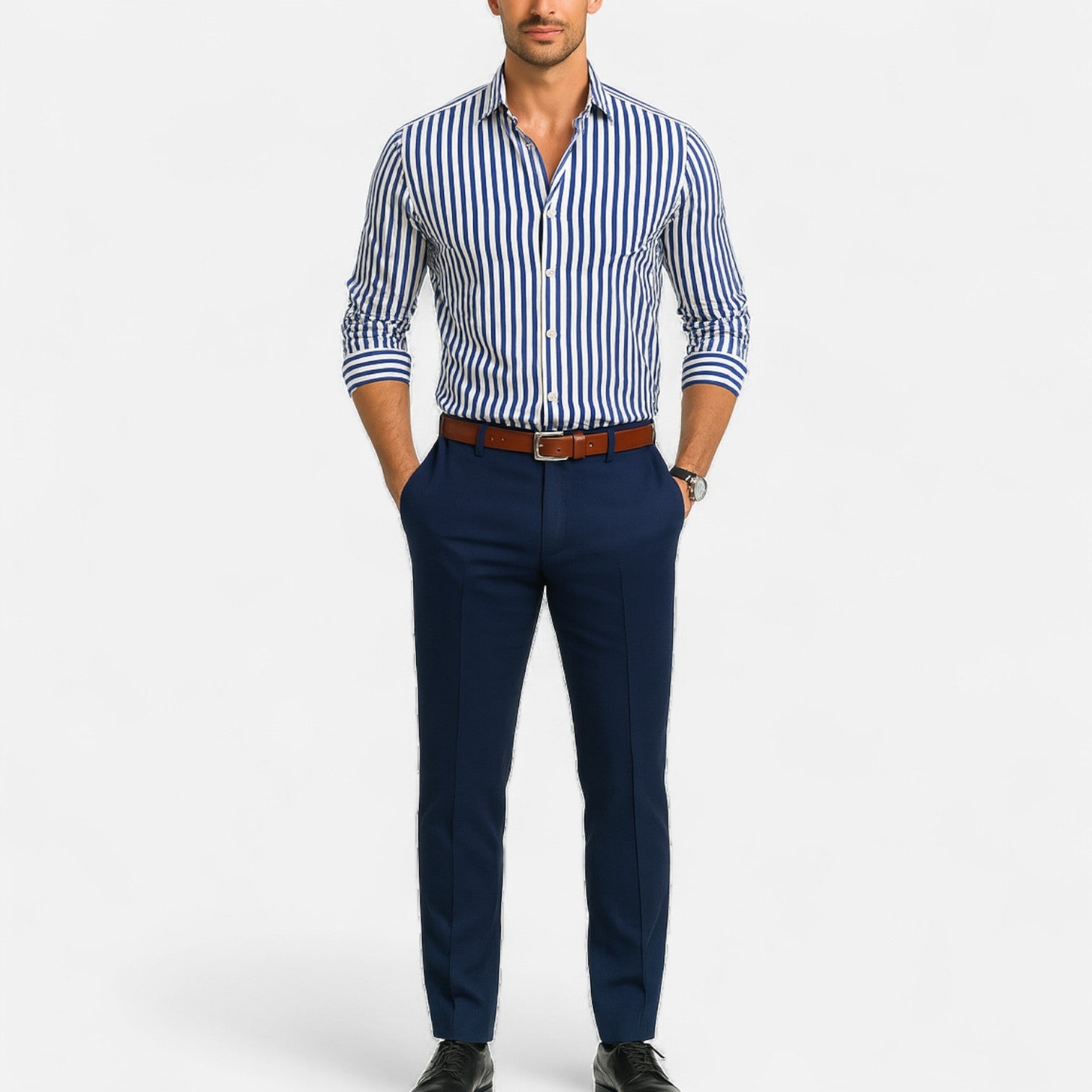 Eliaro Moda | Camisa a Rayas para Hombre – Diseño Clásico con Patrón Atemporal y Ajuste Refinado