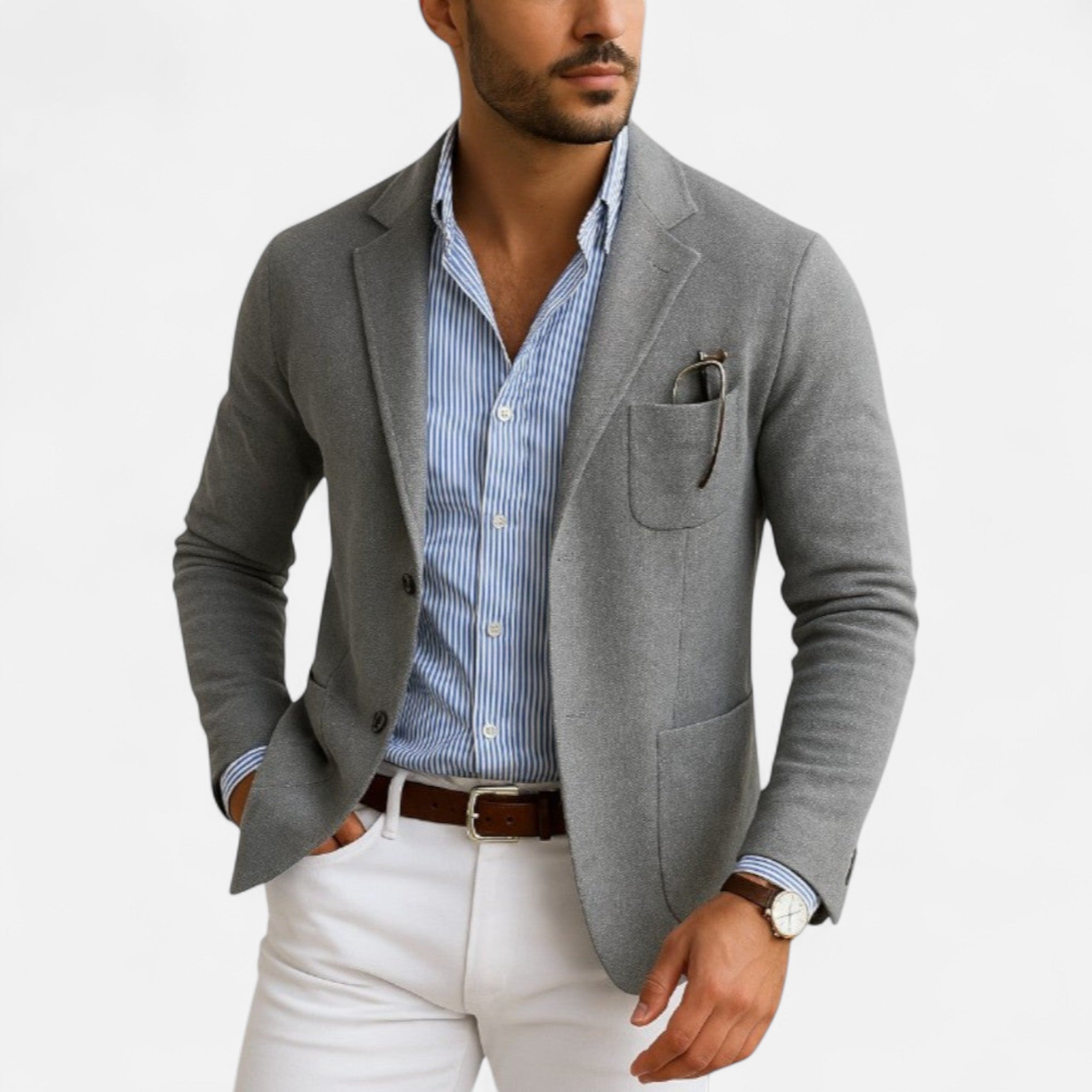 Eliaro Moda | Blazer Hombre Clásico con Bolsillos de Tapeta