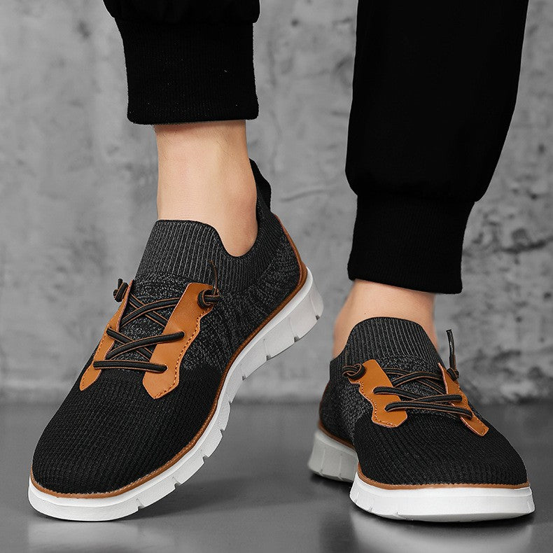 Sneakers Traspiranti in Mesh da Uomo con Suola in Gomma e Lacci