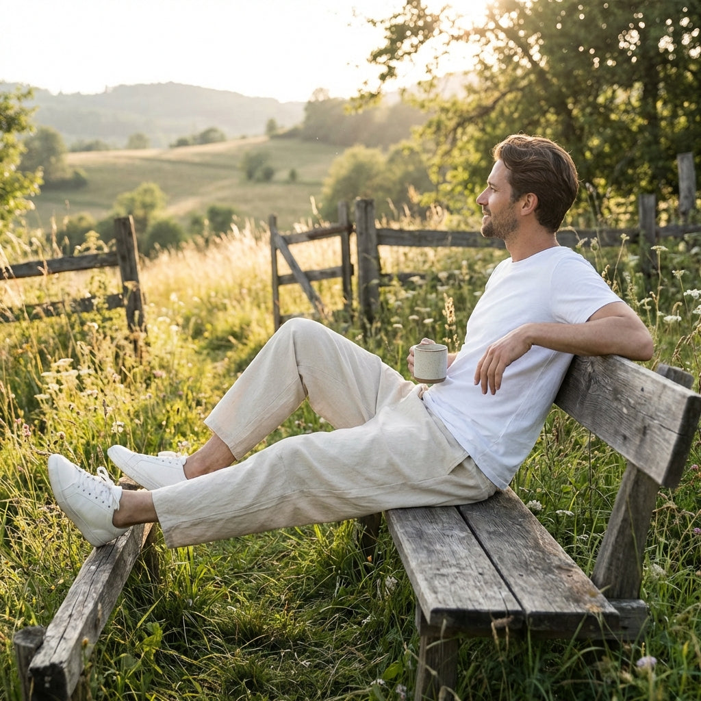 Pantaloni Harem in Cotone da Uomo con Vita Elastica e Coulisse Regolabile