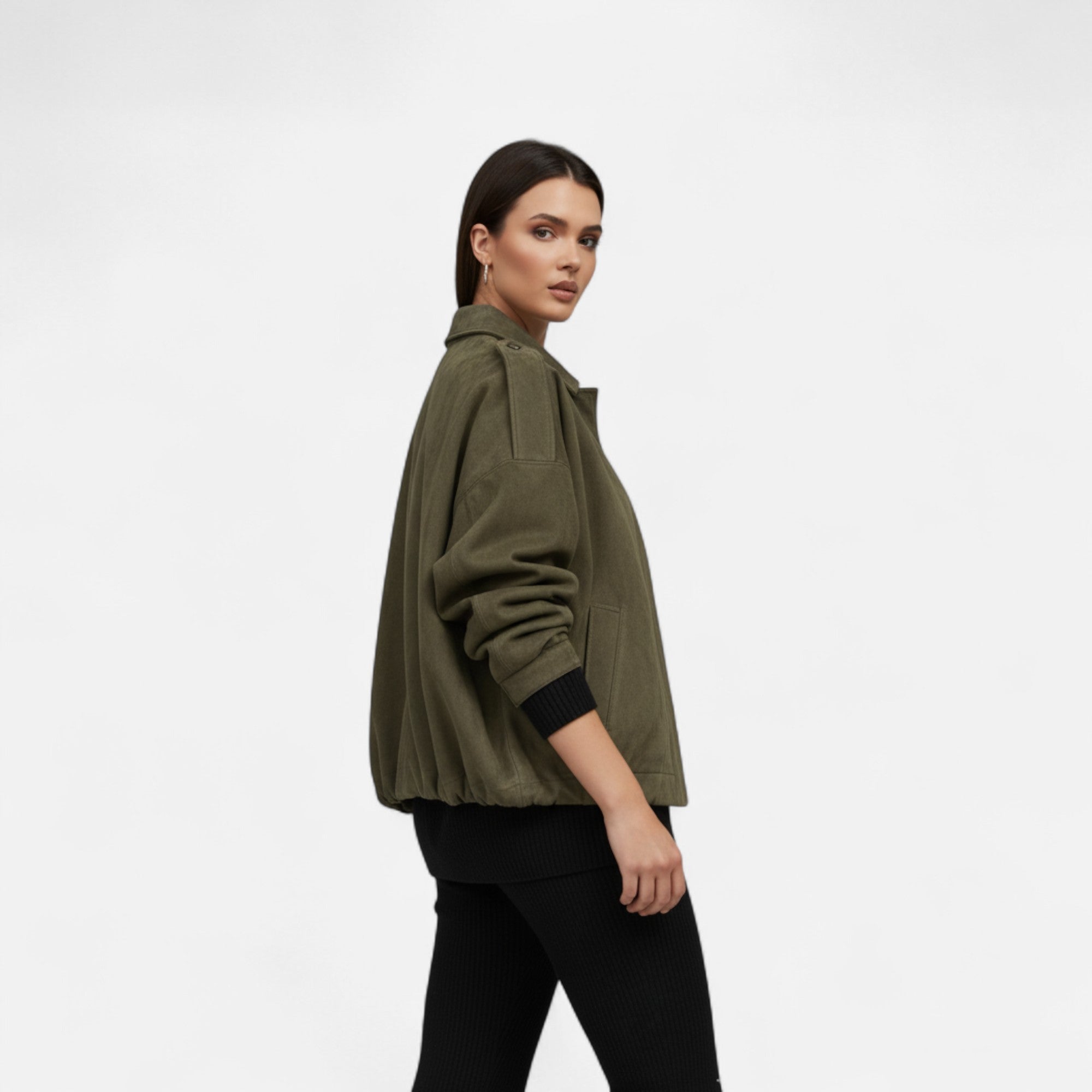 Eliaro Moda | Chaqueta de Gamuza Clásica Mujer con Solapa