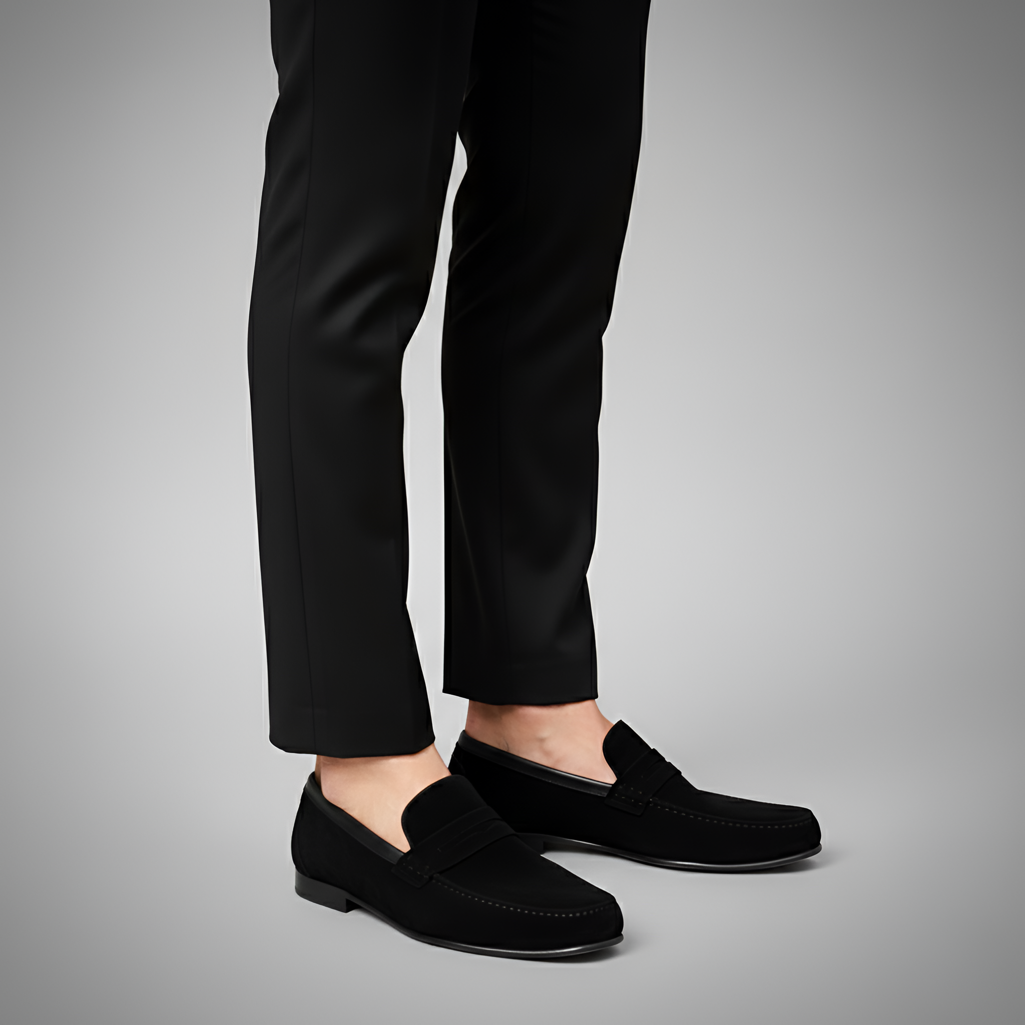 Men's Suede Loafers with Slip-On Design and Lightweight Sole