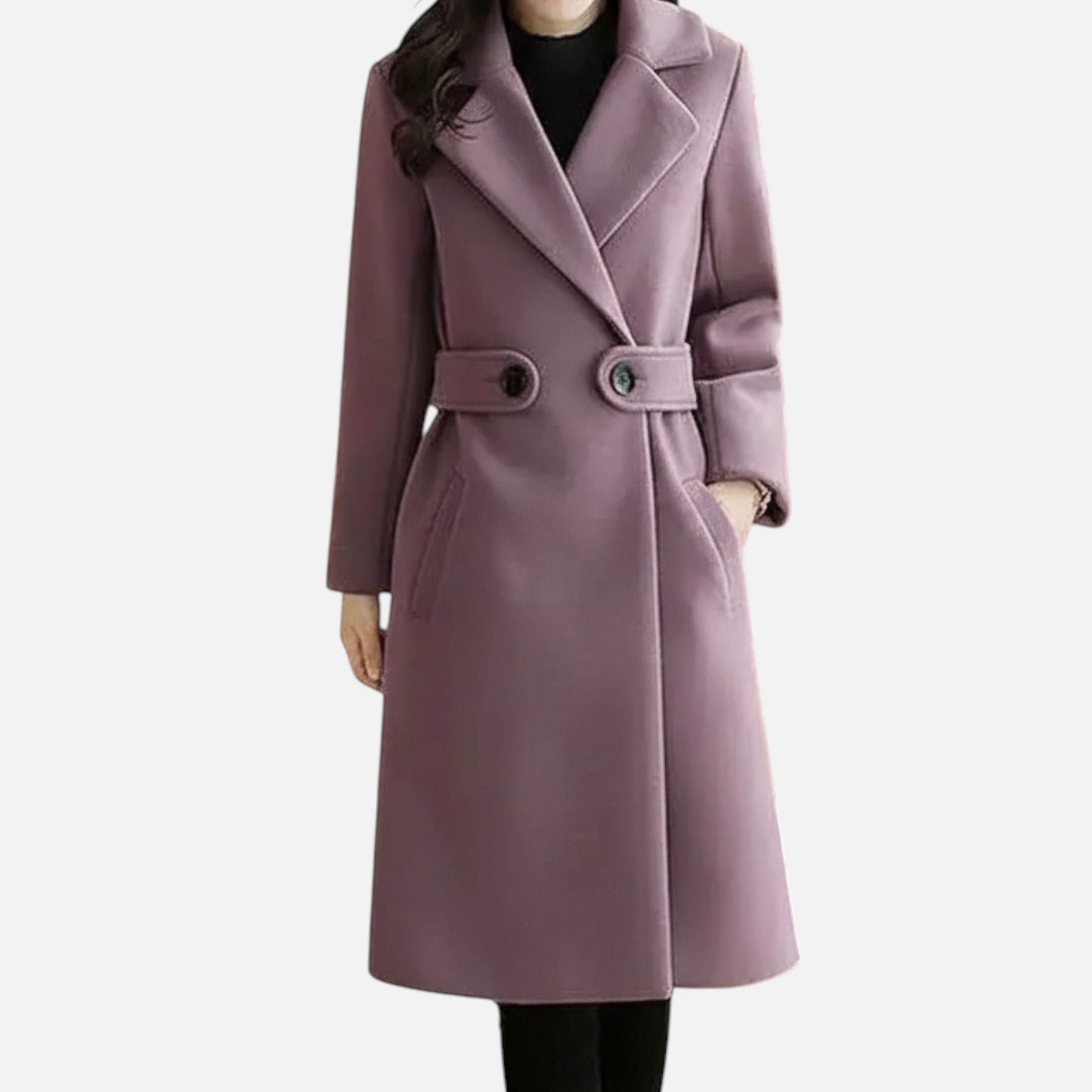 Eliaro Moda | Abrigo Mujer Invierno Lana con Cinturón Delgado