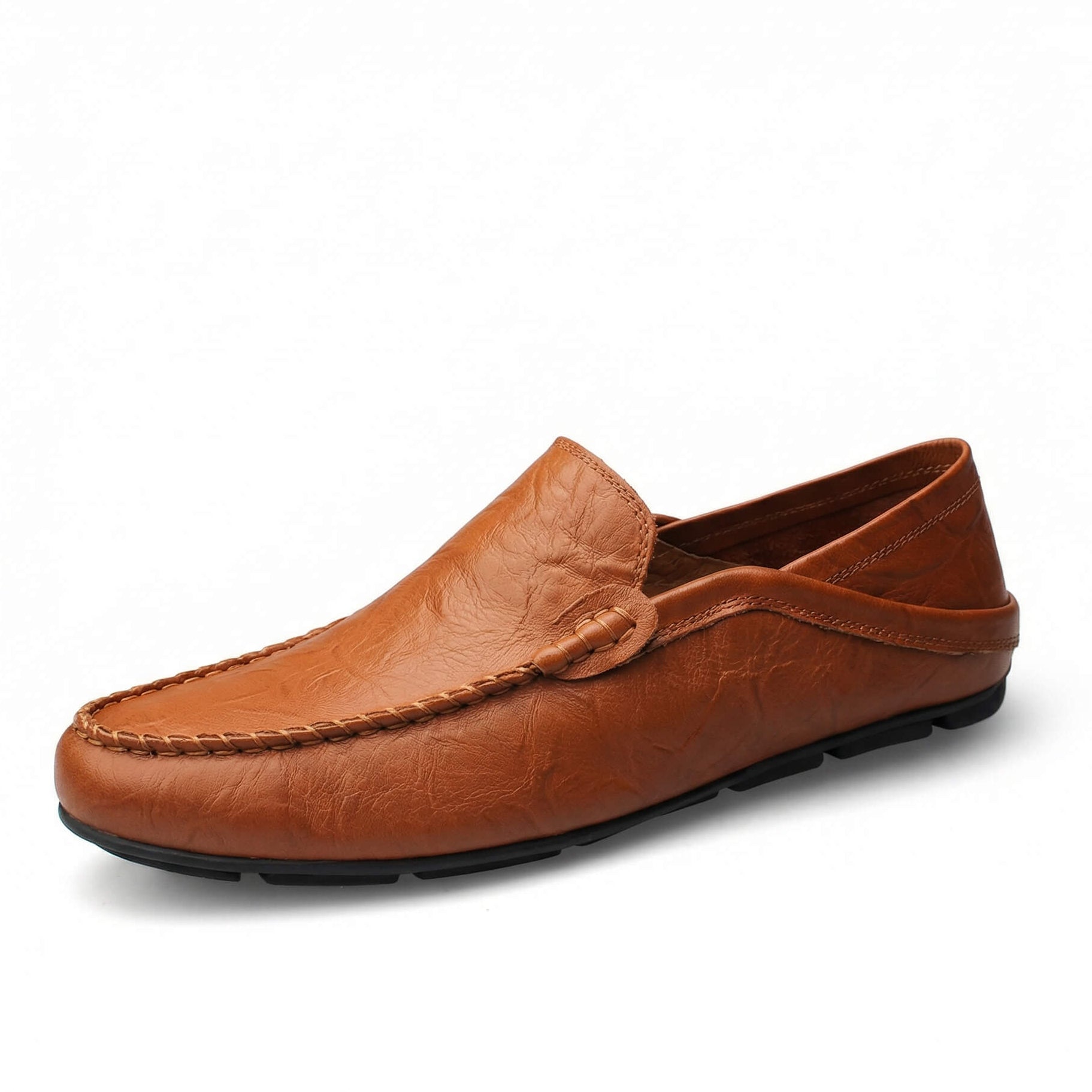 Mocassins en cuir pour homme — talon pliable — chaussures de voyage