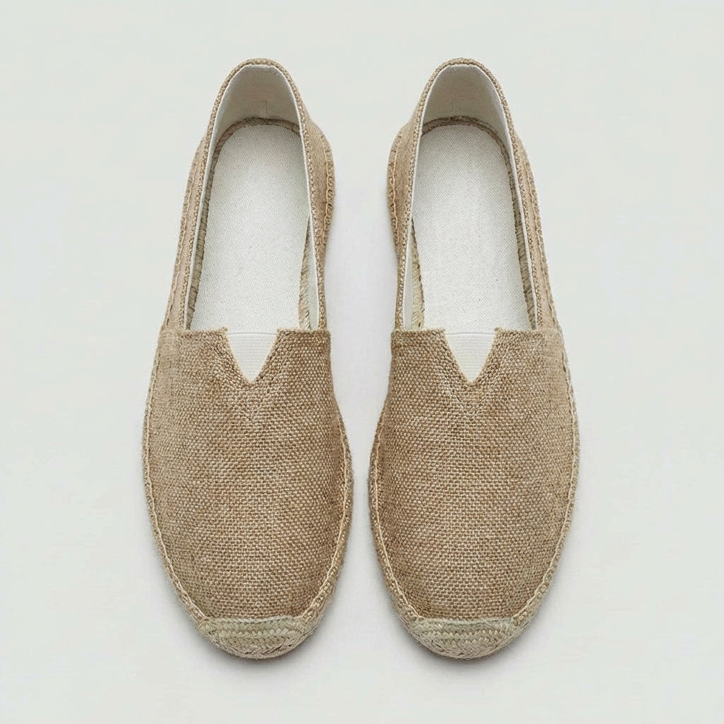Férfi lenvászon espadrille — könnyű mokaszinok — tengerparti nyaralás