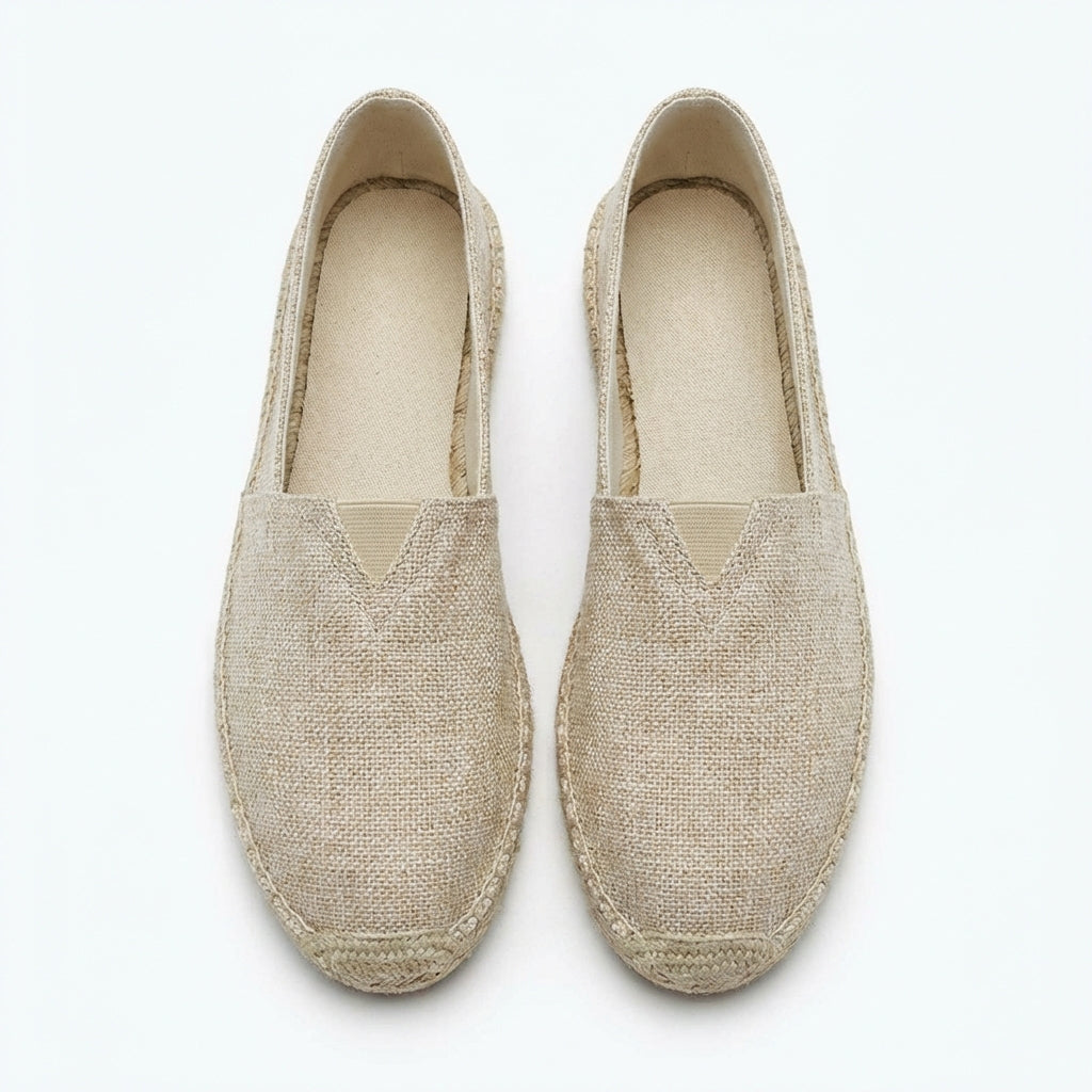 Férfi lenvászon espadrille — könnyű mokaszinok — tengerparti nyaralás