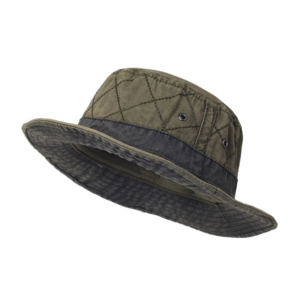 Bucket hat sombrero de sol unisex de algodón lavado para pesca y caza