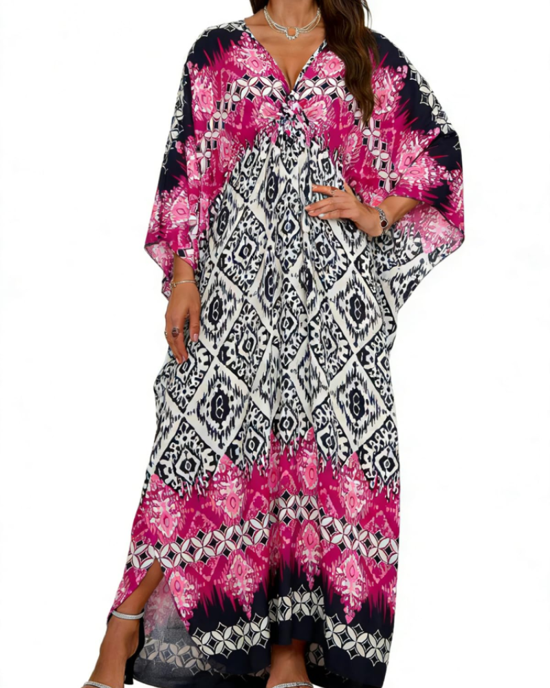 Vyšívané kimono pro ženy s výstřihem do V — pláž