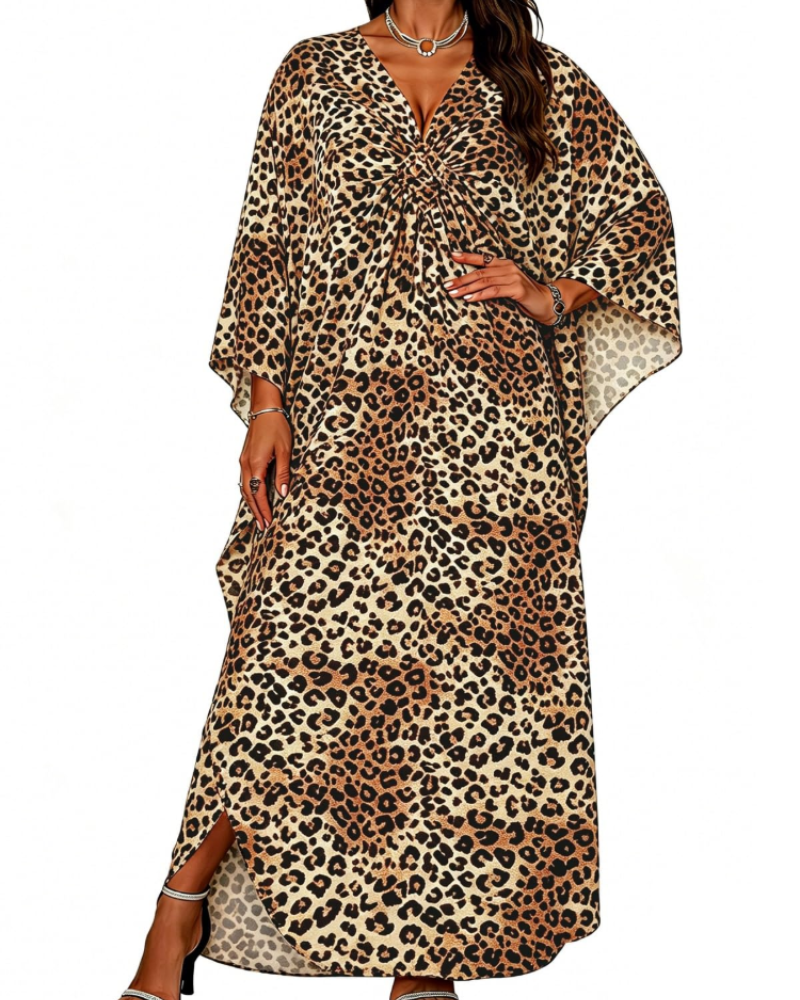 Vyšívané kimono pro ženy s výstřihem do V — pláž