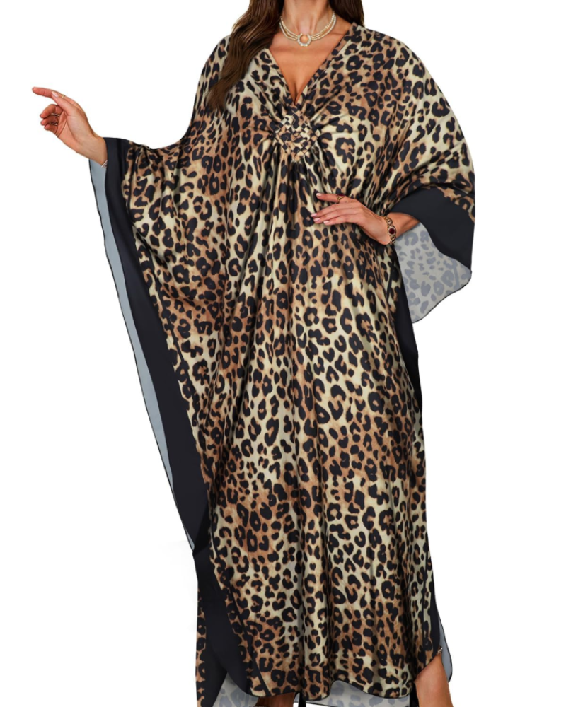 Vyšívané kimono pro ženy s výstřihem do V — pláž