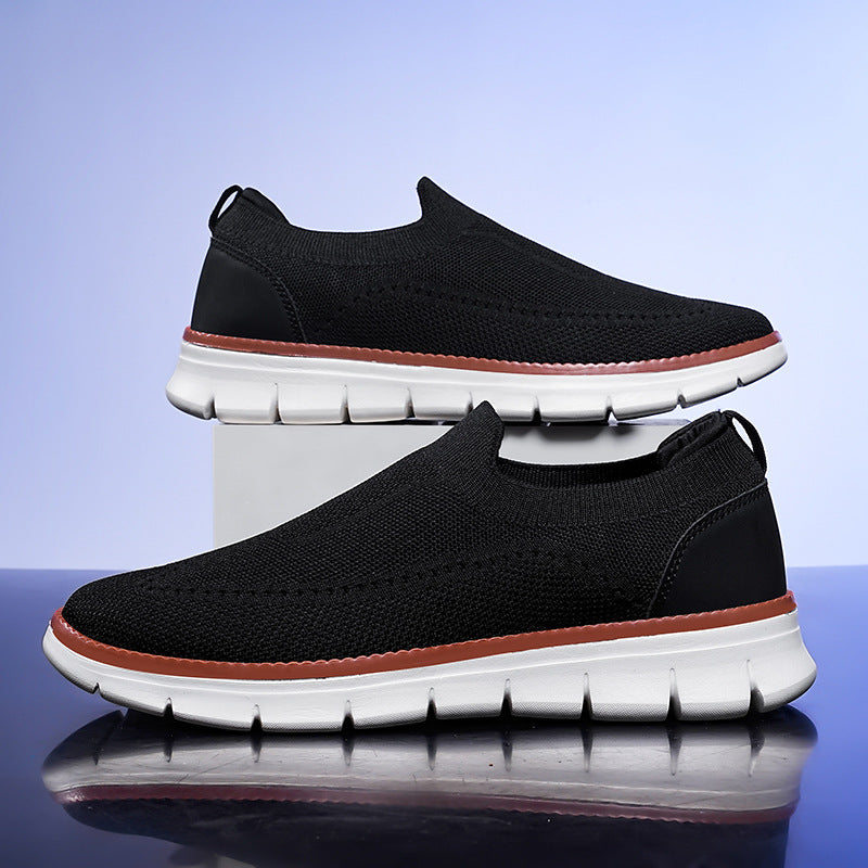 Baskets décontractées en mesh slip-on pour homme avec semelle en EVA et tissu Fly Knit